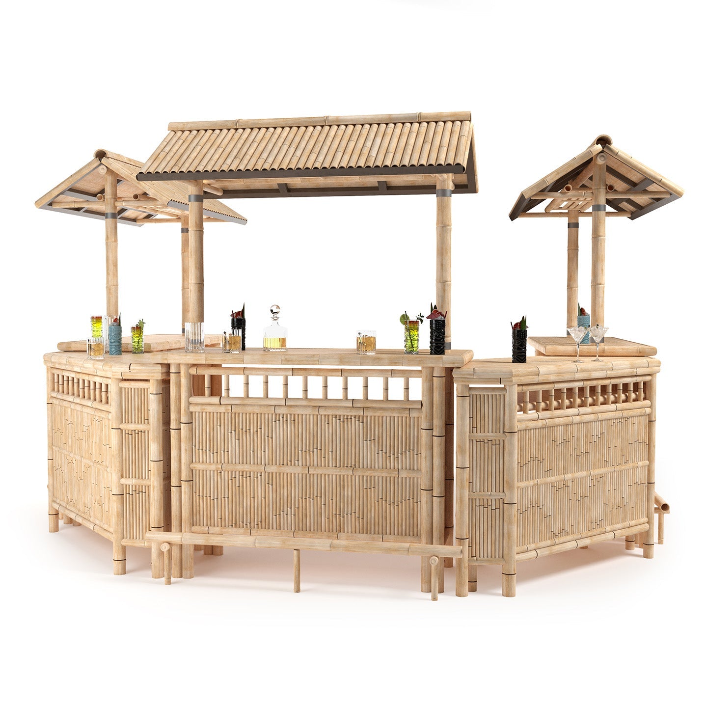 RAM Game Room TBAR60 - Bamboo Tiki Bar & Sets
