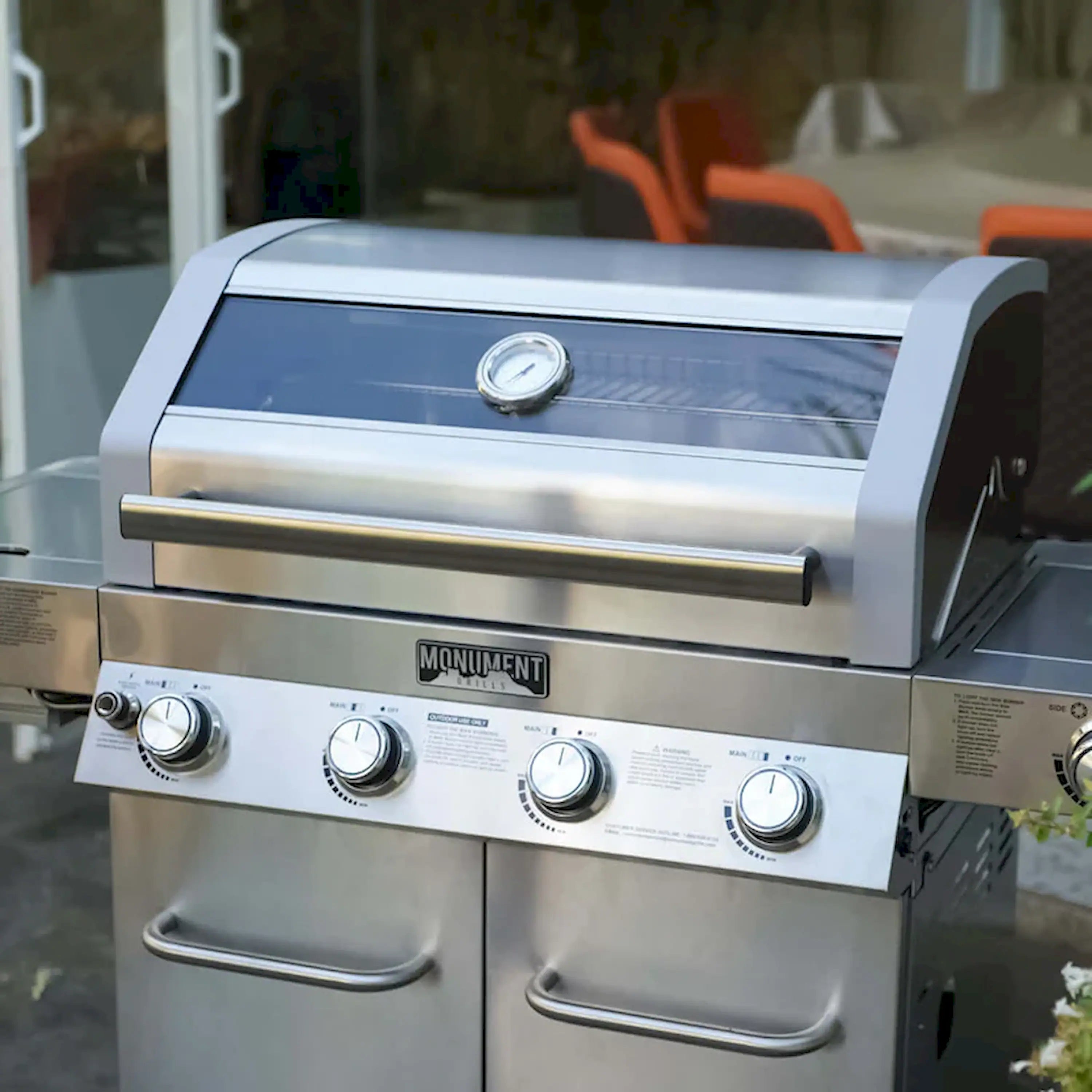 Monument Grills Classic 35633 Infrared Propane Gas Grill in Stainless Steel with 4 Burners