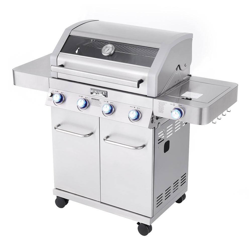 Monument Grills Classic 41847NG Gas Grill in Stainless Steel with 4 Burners