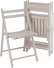 Image of Set of 4 Foldable Wooden Chairs – Compact White Folding Dining and Event Seating