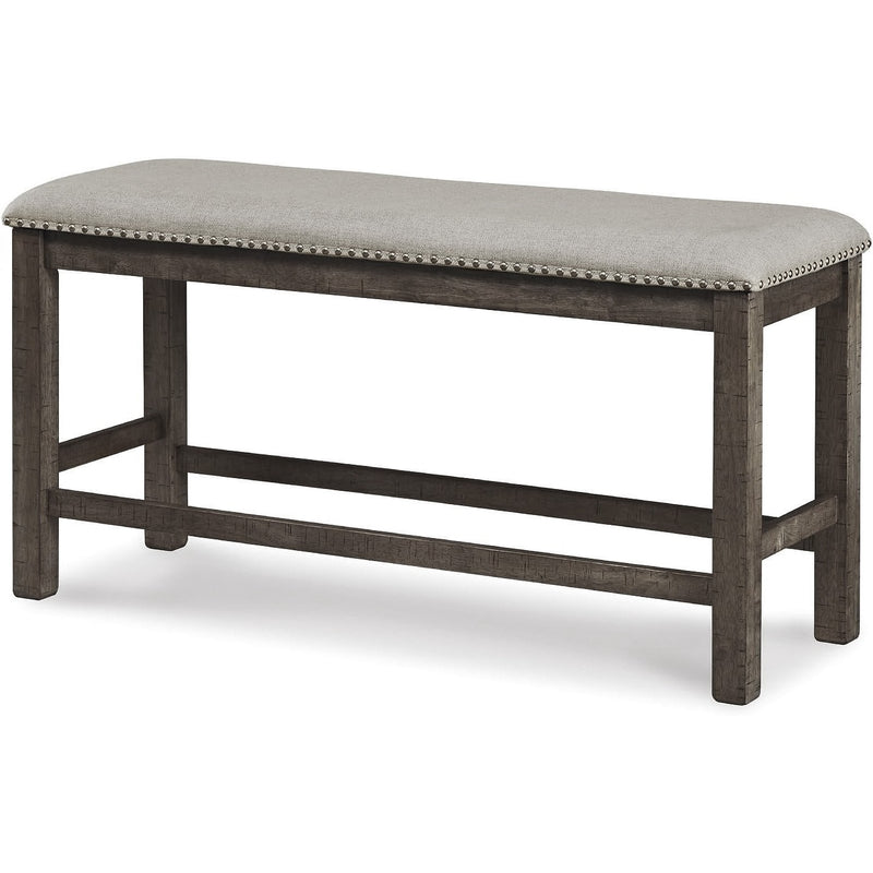 Upholstered Counter Height Dining Bench with Nailhead Trim – Wooden Dining Room Bench