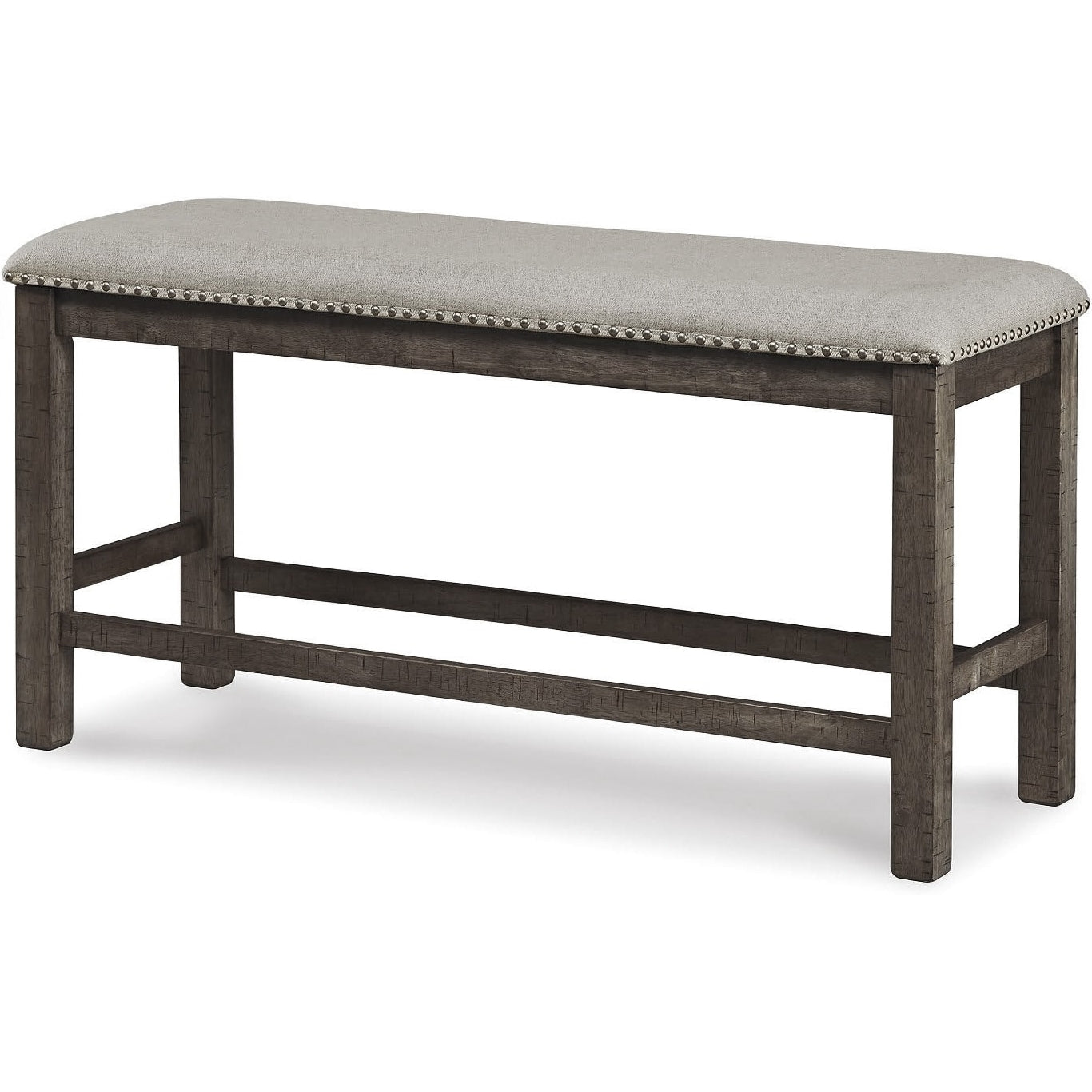 Upholstered Counter Height Dining Bench with Nailhead Trim – Wooden Dining Room Bench