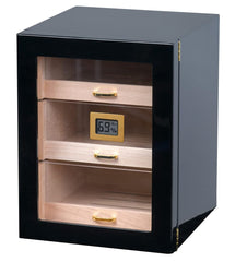 Image of Cedar Cigar Humidor Cabinet with Digital Hygrometer and Drawers – Holds 150 Cigars