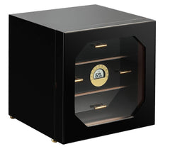 Image of Cedar Cigar Humidor Cabinet with Digital Hygrometer – Holds 100 Cigars, Desktop Display Box