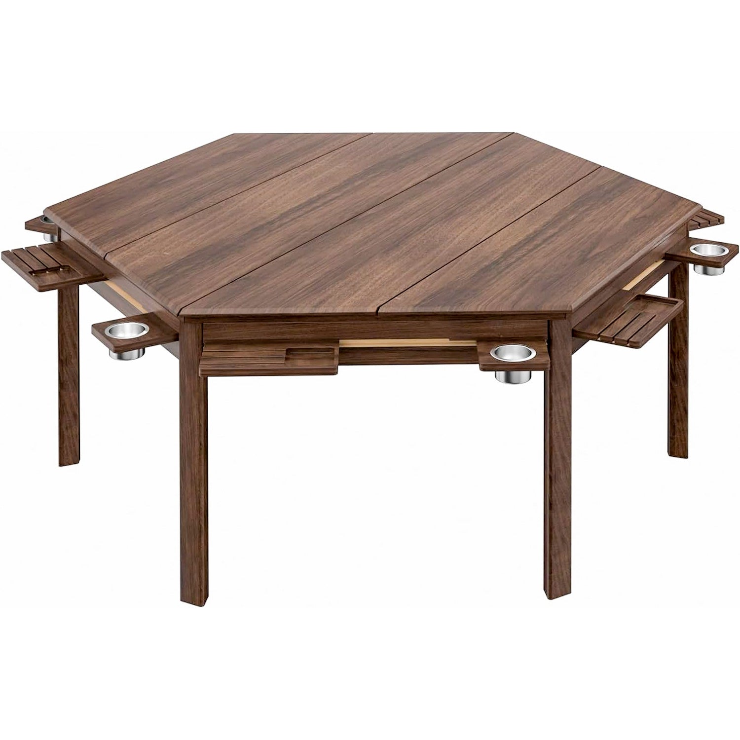 Solid Wood 6-Player Board Game Table with Removable Top and Storage