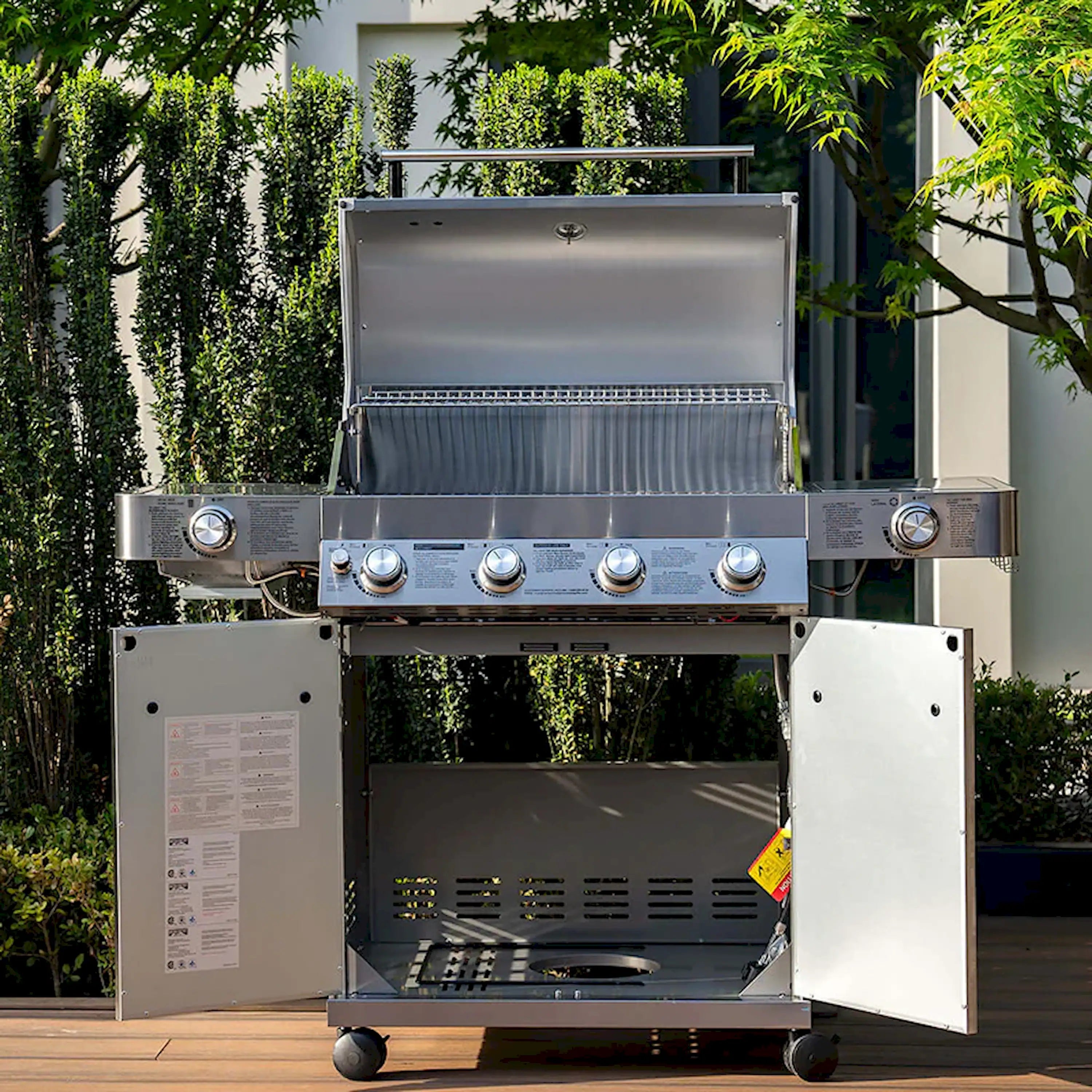 Monument Grills Classic 24367 Infrared Propane Gas Grill in Stainless Steel with 4 Burners & 2 Side Burners