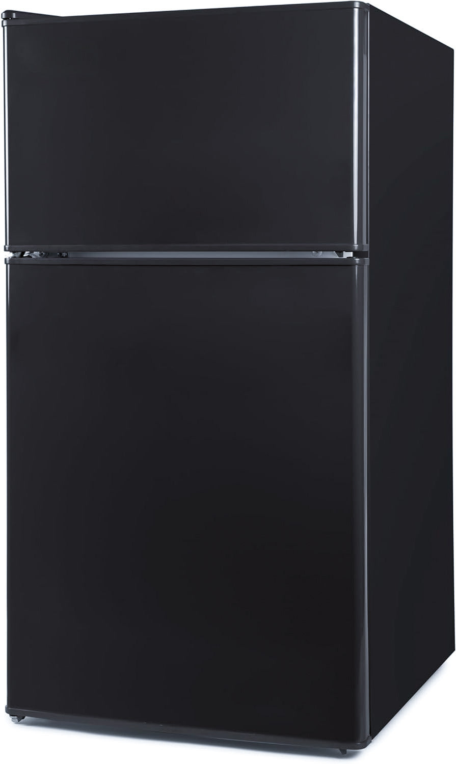 3.2 Cu. Ft. Double Door Compact Refrigerator with Freezer – Black Mini Fridge for Home, Office, or Dorm