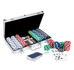 Image of 300-Piece Poker Set with Aluminum Carrying Case – Casino Game Kit with Chips, Cards, and Dice