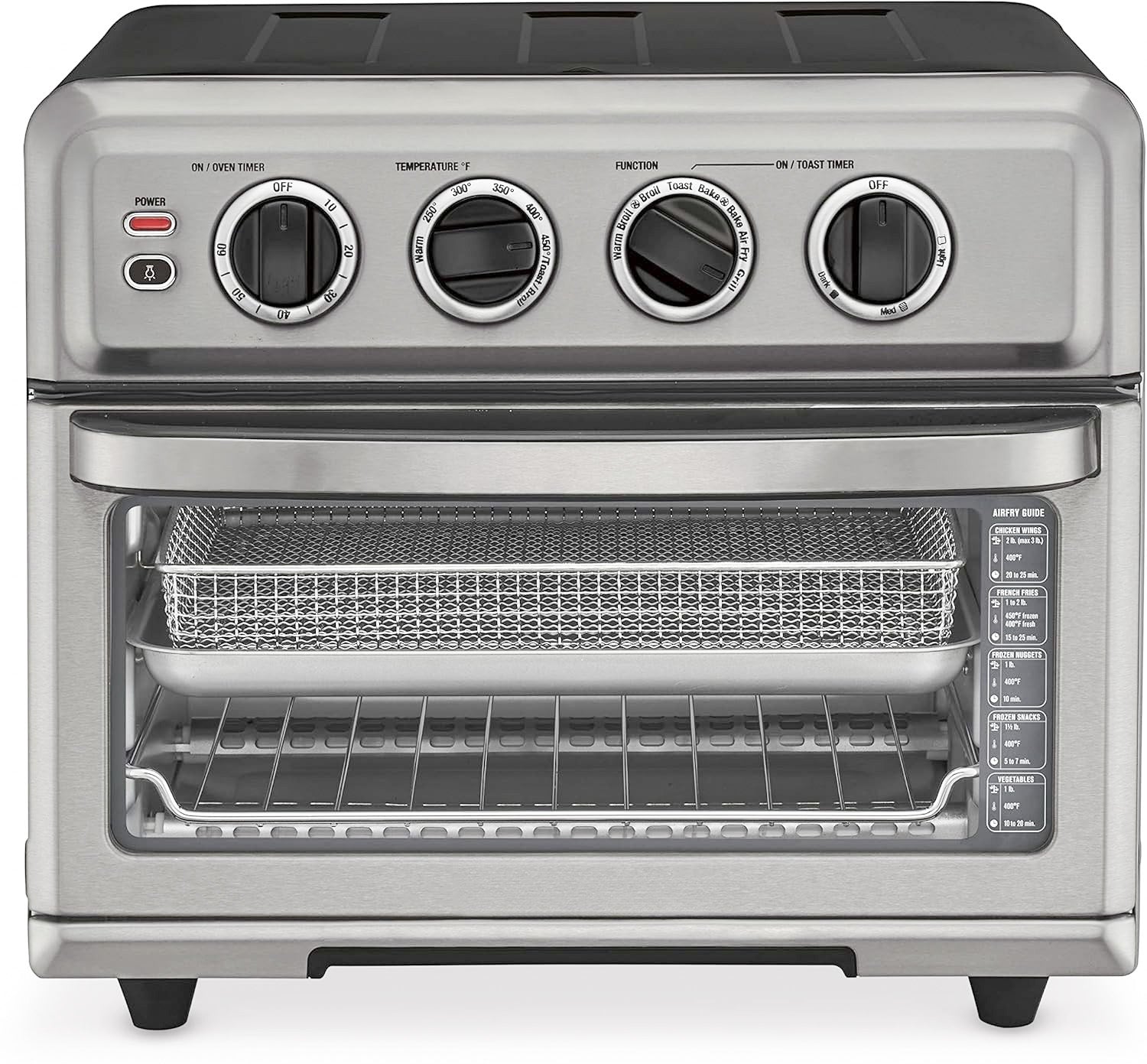 Cuisinart 8-in-1 Air Fryer Toaster Oven with Grill, 1800W Countertop Convection Oven in Black Stainless Steel