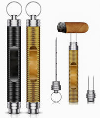2-Pack Cigar Draw Enhancer Tool and Nubber – 2-in-1 Portable Cigar Poker Keychain