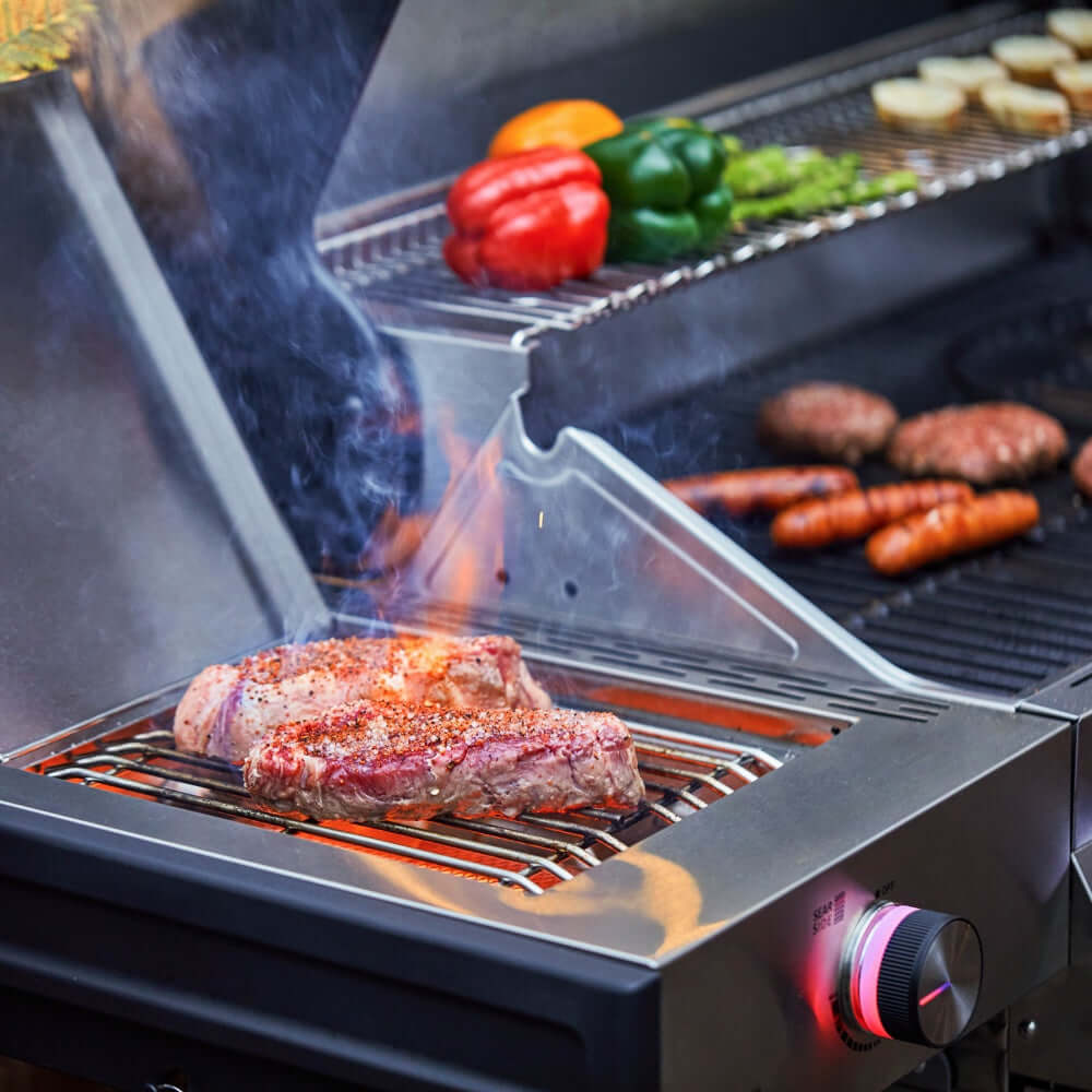Monument Grills Denali 605Pro Smart Tech Propane Gas Grill in Stainless Steel with 6 Burners & Grill Cover