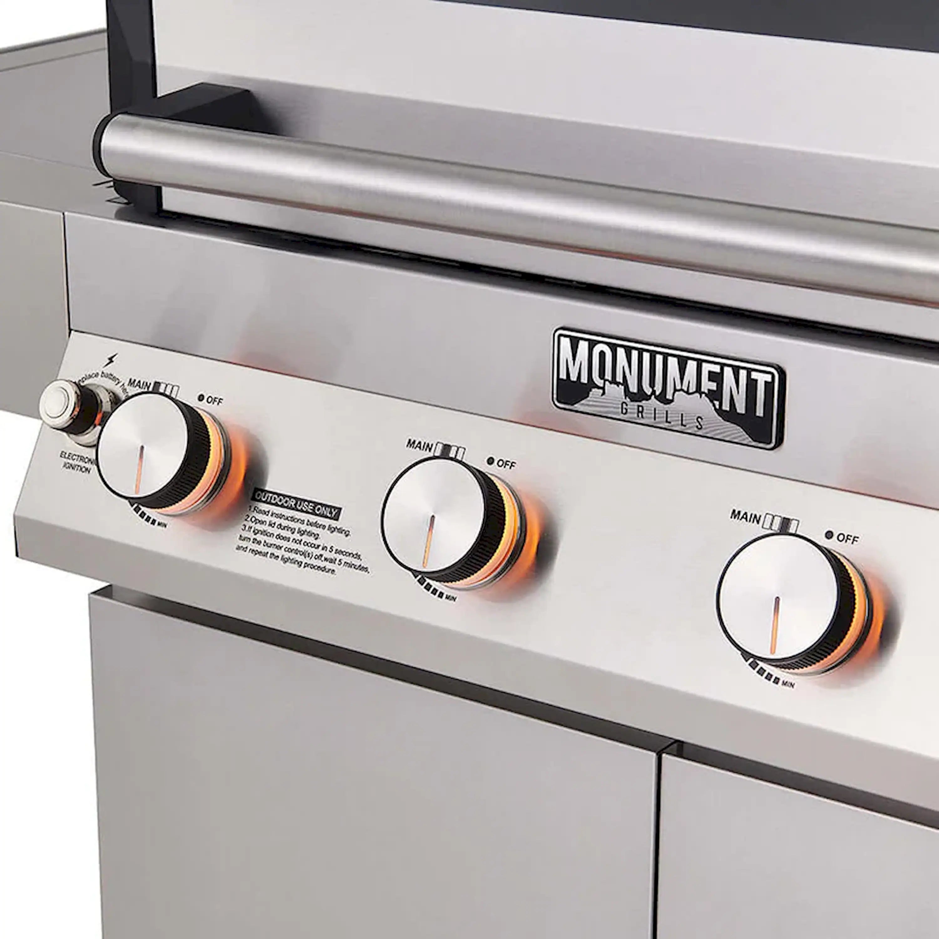 Monument Grills Denali 405 Smart Tech Propane Gas Grill in Stainless Steel