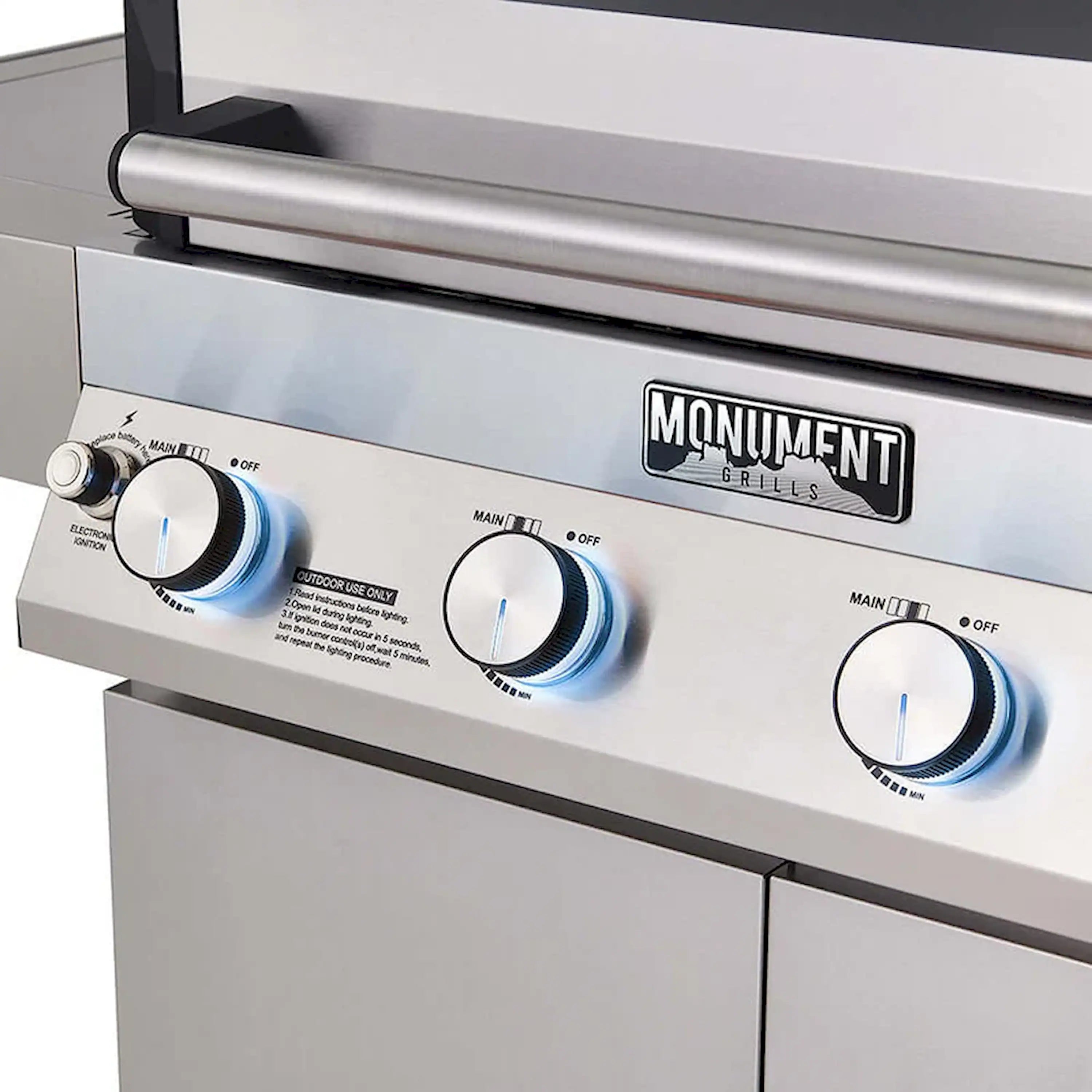 Monument Grills Denali 405 Smart Tech Propane Gas Grill in Stainless Steel