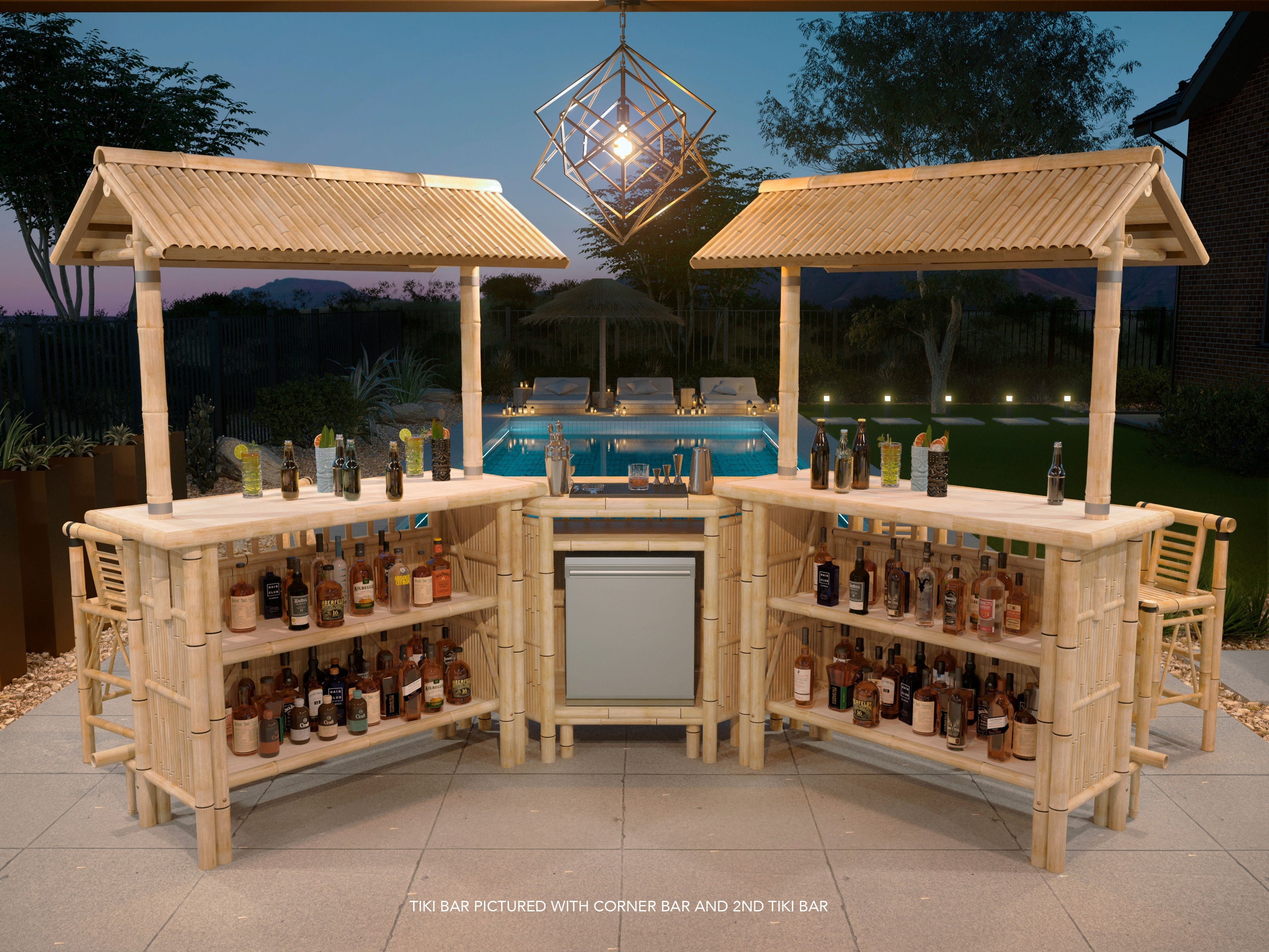 RAM Game Room TBAR60 - Bamboo Tiki Bar & Sets