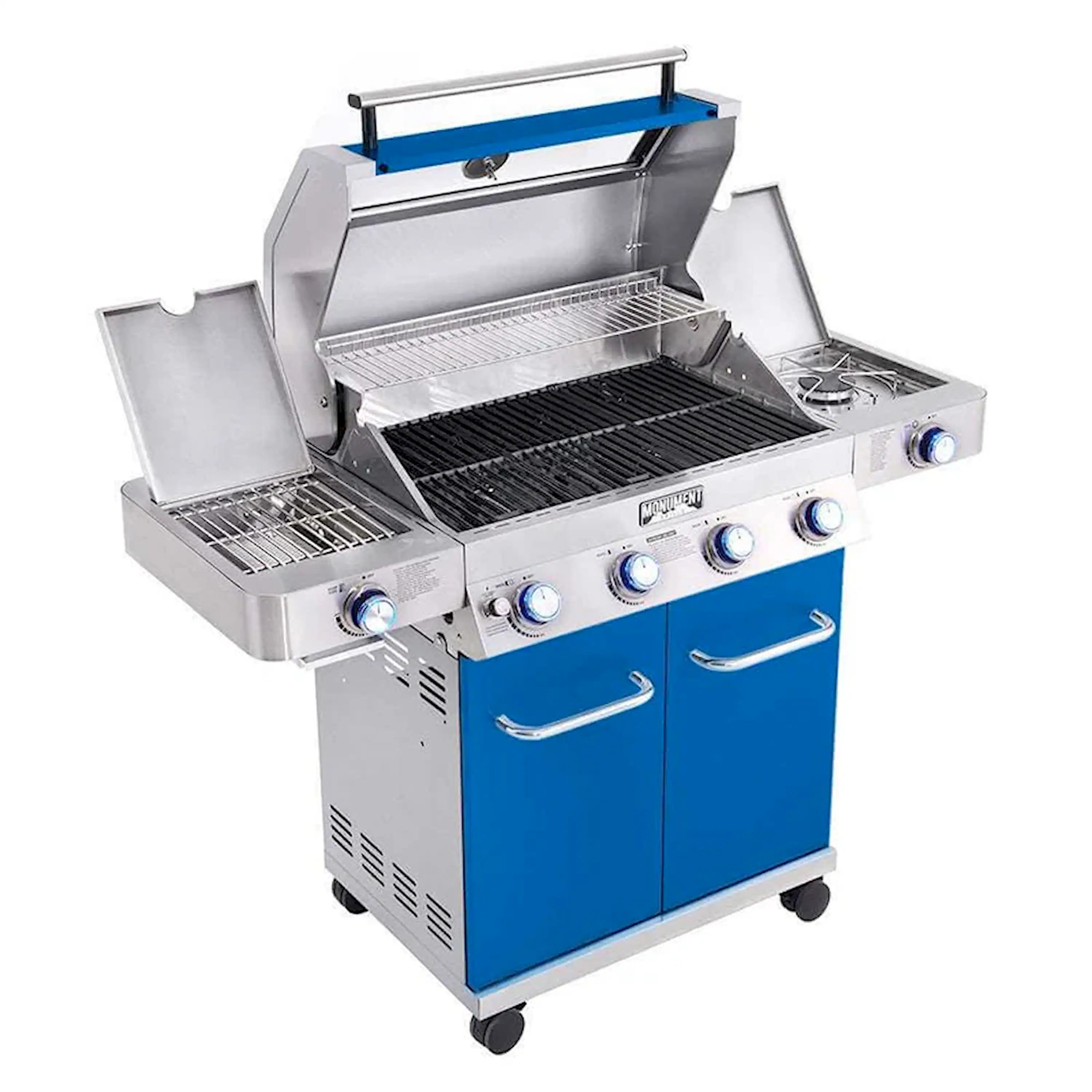 Monument Grills Classic 35633B Infrared Propane Gas Grill in Blue with 4 Burners