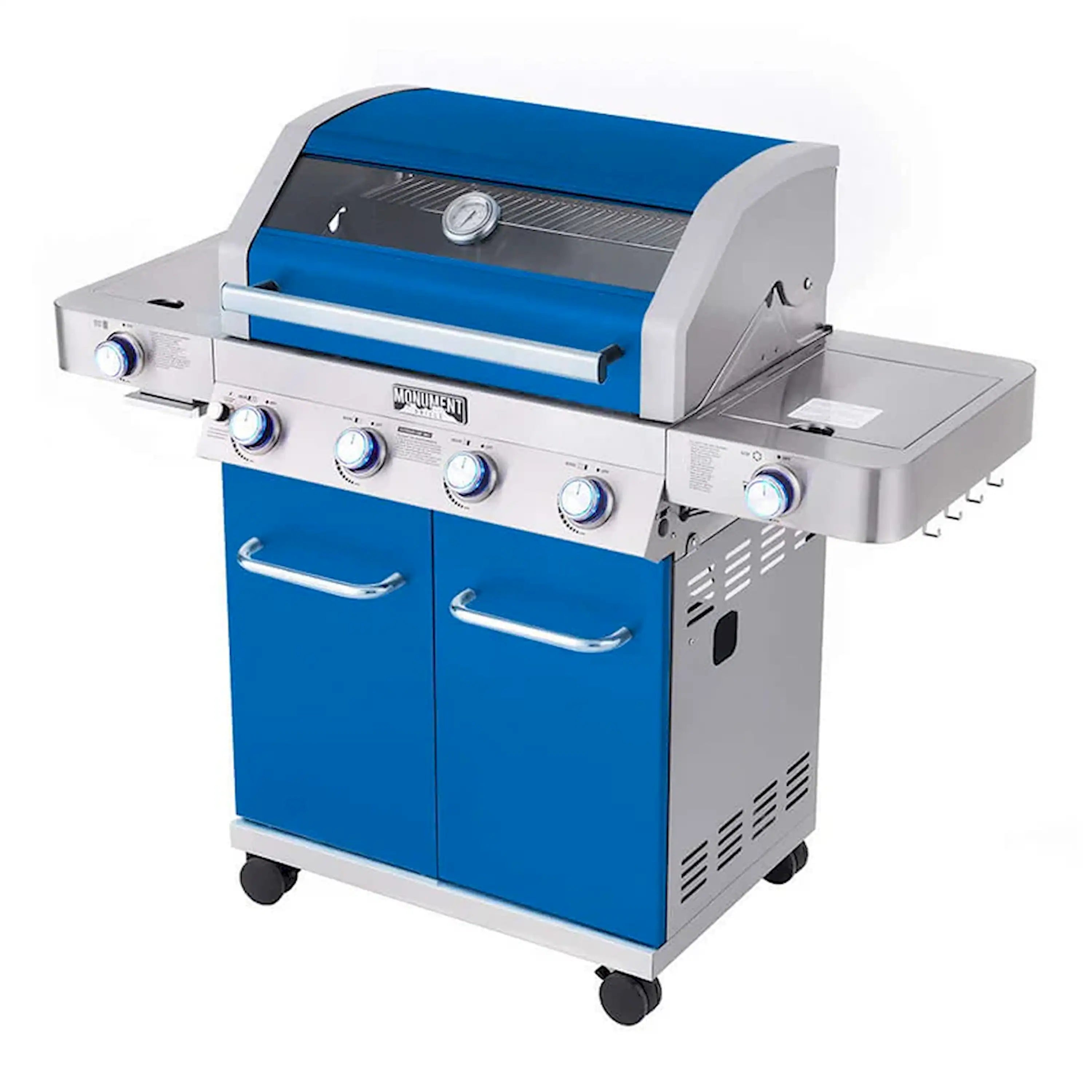 Monument Grills Classic 35633B Infrared Propane Gas Grill in Blue with 4 Burners