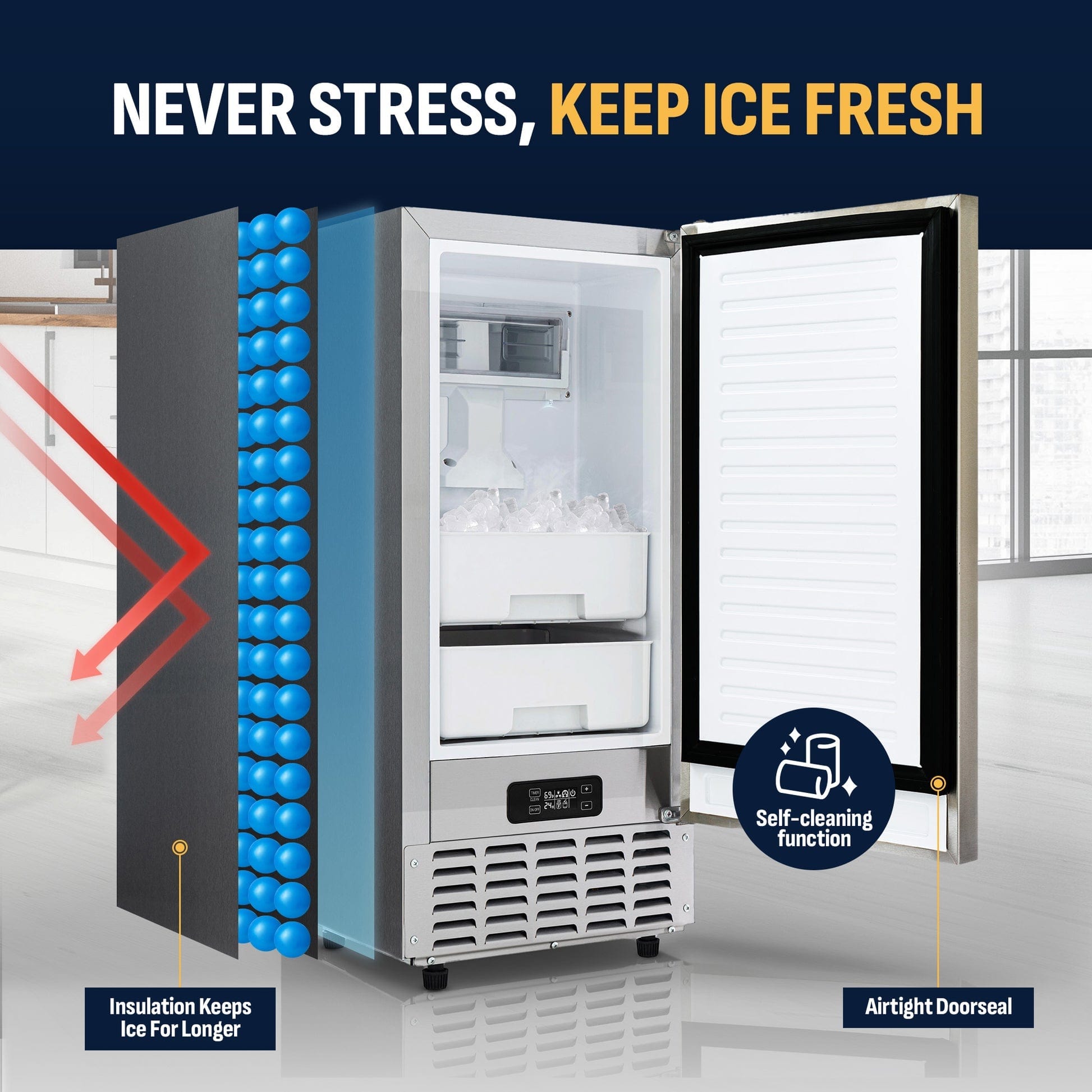 NewAir 15" Undercounter Nugget Ice Maker NCI066SSN0