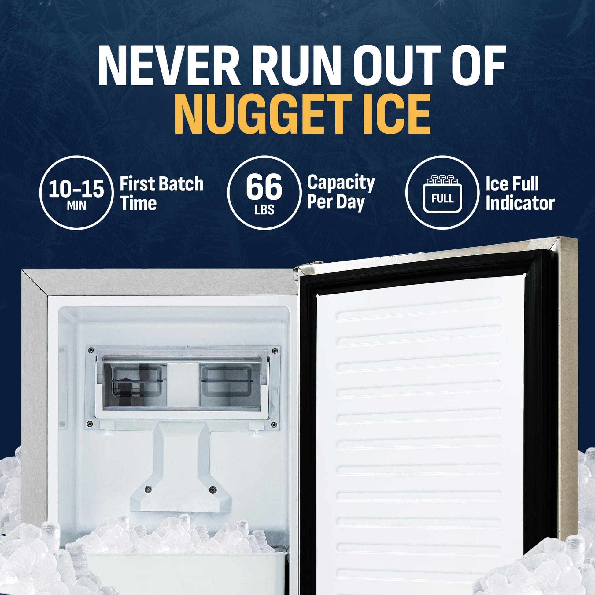 NewAir 15" Undercounter Nugget Ice Maker NCI066SSN0