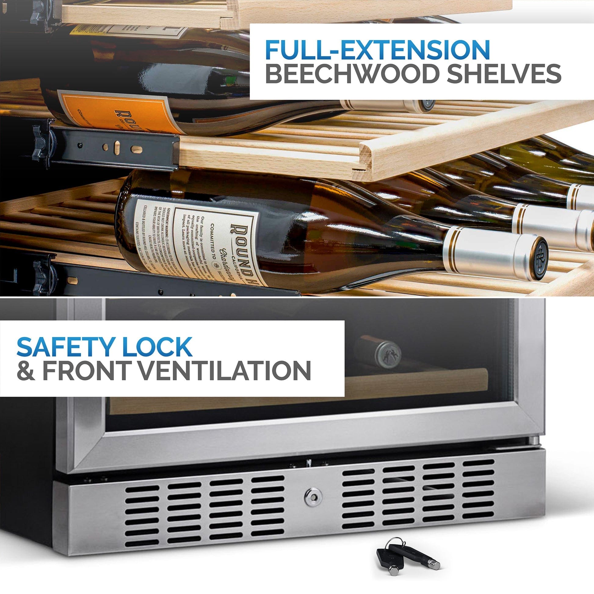 NewAir 70-Can Built-In Dual Zone Beverage Fridge AWB-400DB