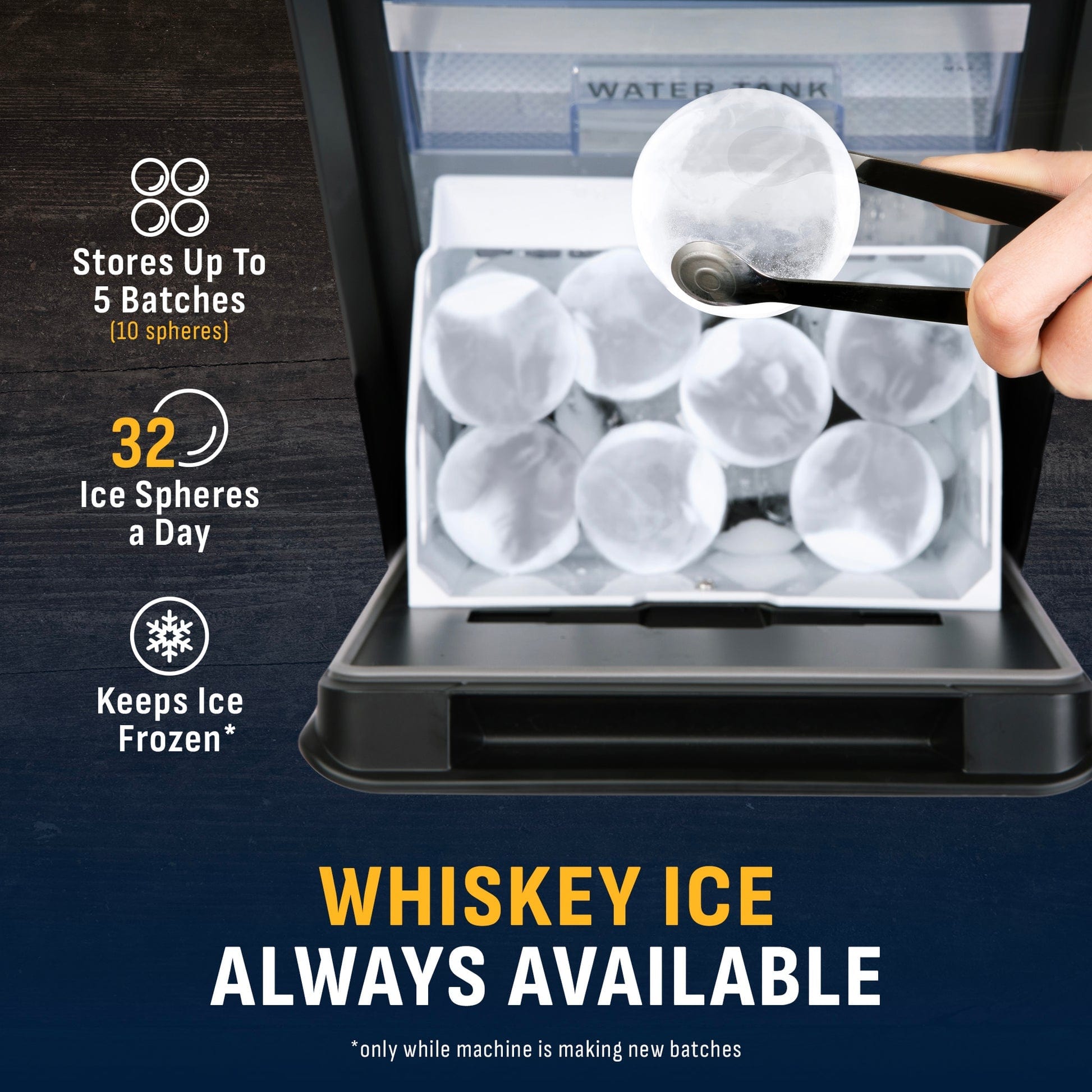 NewAir Countertop Whiskey Ice Ball Maker NIM005BSW0