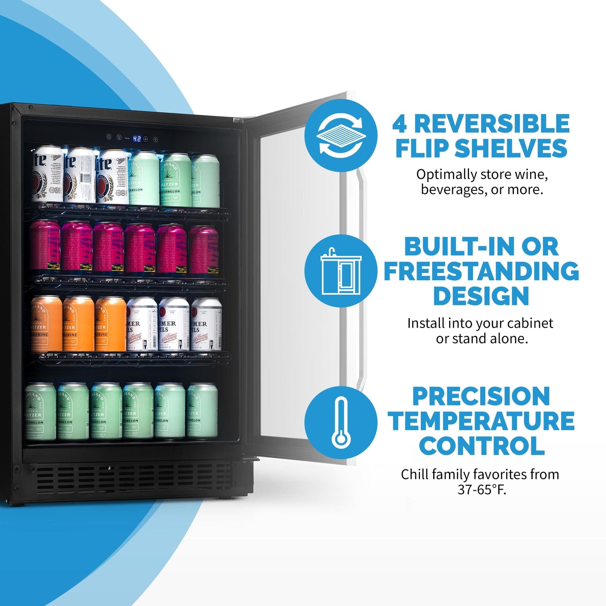 NewAir FlipShelf 24" Wine and Beverage Refrigerator