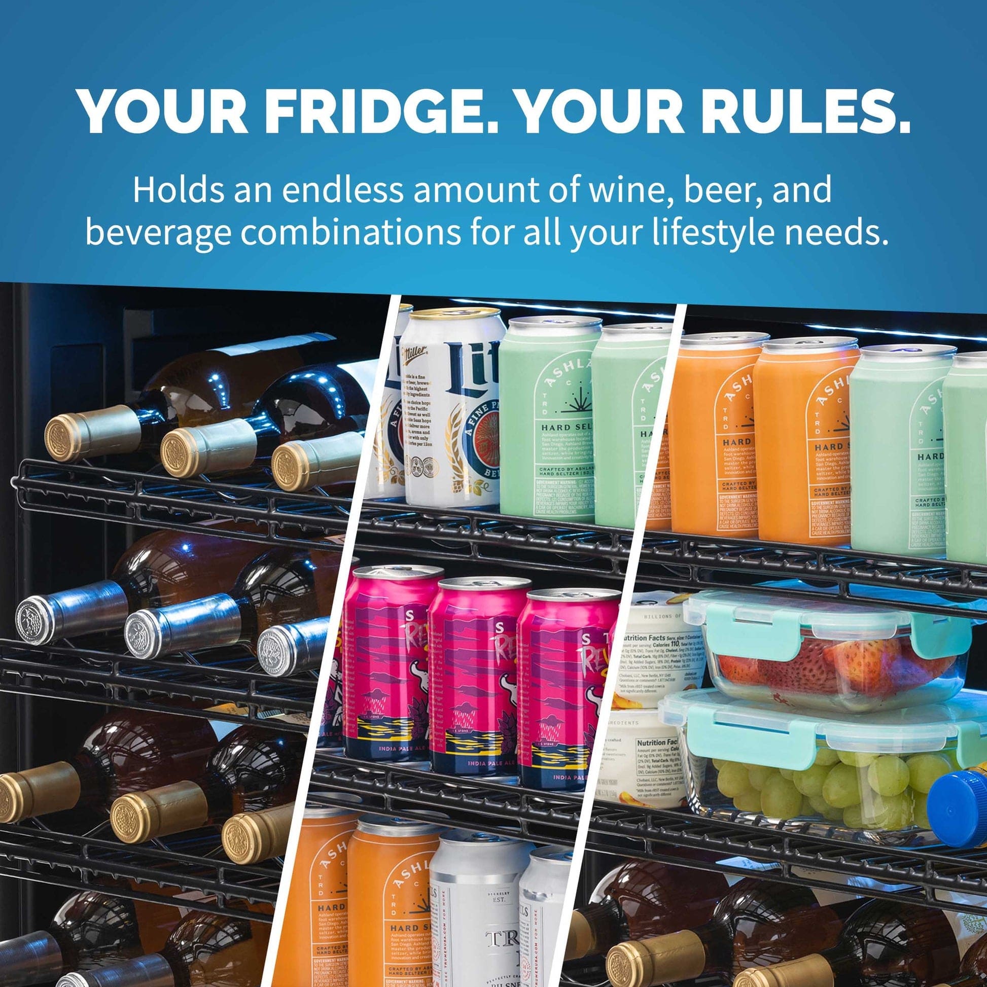 NewAir FlipShelf 24" Wine and Beverage Refrigerator