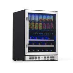 NewAir 24” Wide Built-in 20 Bottle and 70 Cans Dual Zone Wine and Beverage Fridge AWB-400DB