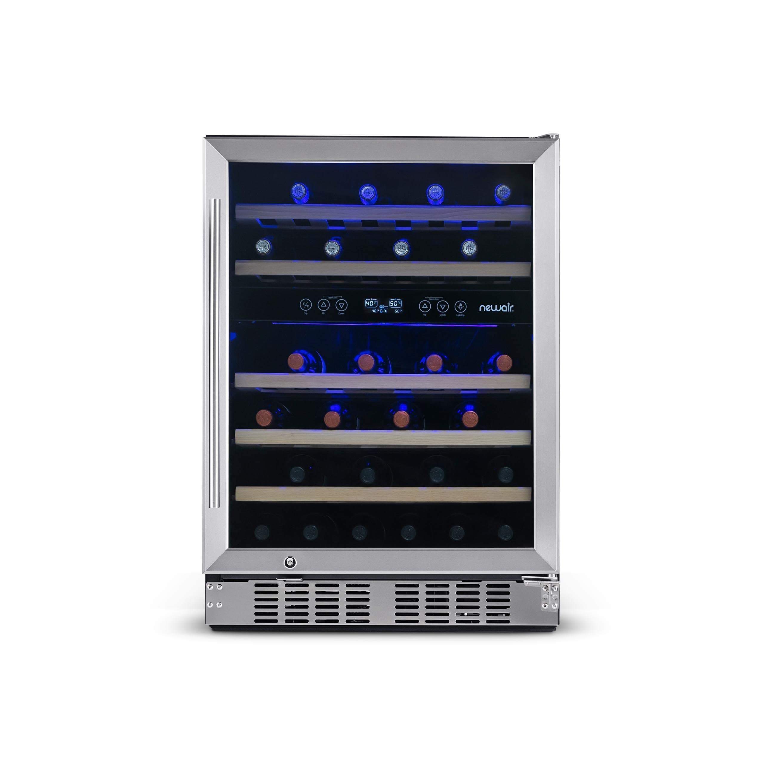 NewAir 24” Wide Built-in 46 Bottle Dual Zone Wine Refrigerator AWR-460DB