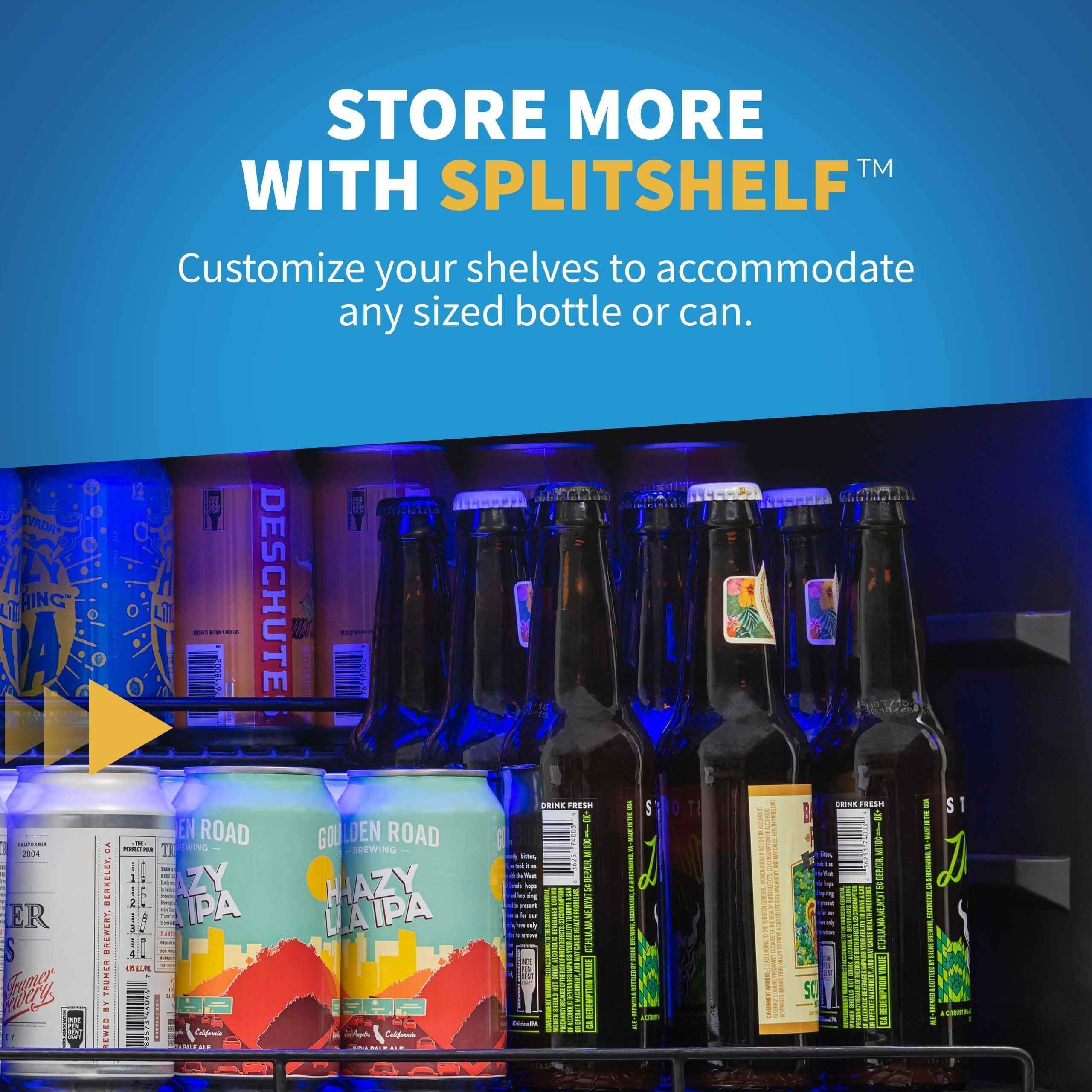 NewAir 24” Wide Built-in 20 Bottle and 70 Cans Dual Zone Wine and Beverage Fridge AWB-400DB