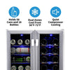 Image of NewAir 24” Wide Built-in 18 Bottle and 58 Cans Dual Zone Wine and Beverage Fridge AWB-360DB