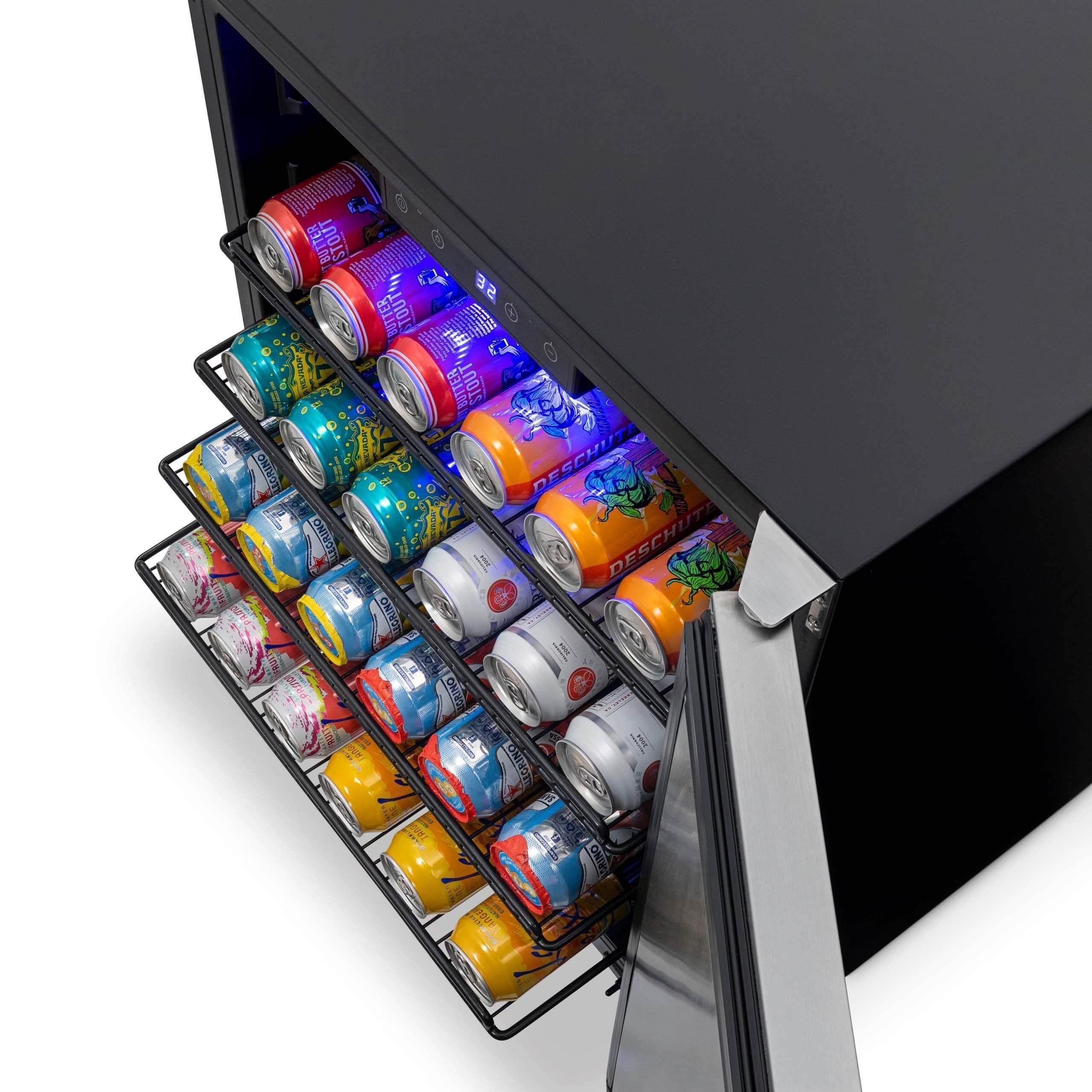 NewAir 24” Wide Built-in 160 Can Outdoor Beverage Fridge NOF160SS00