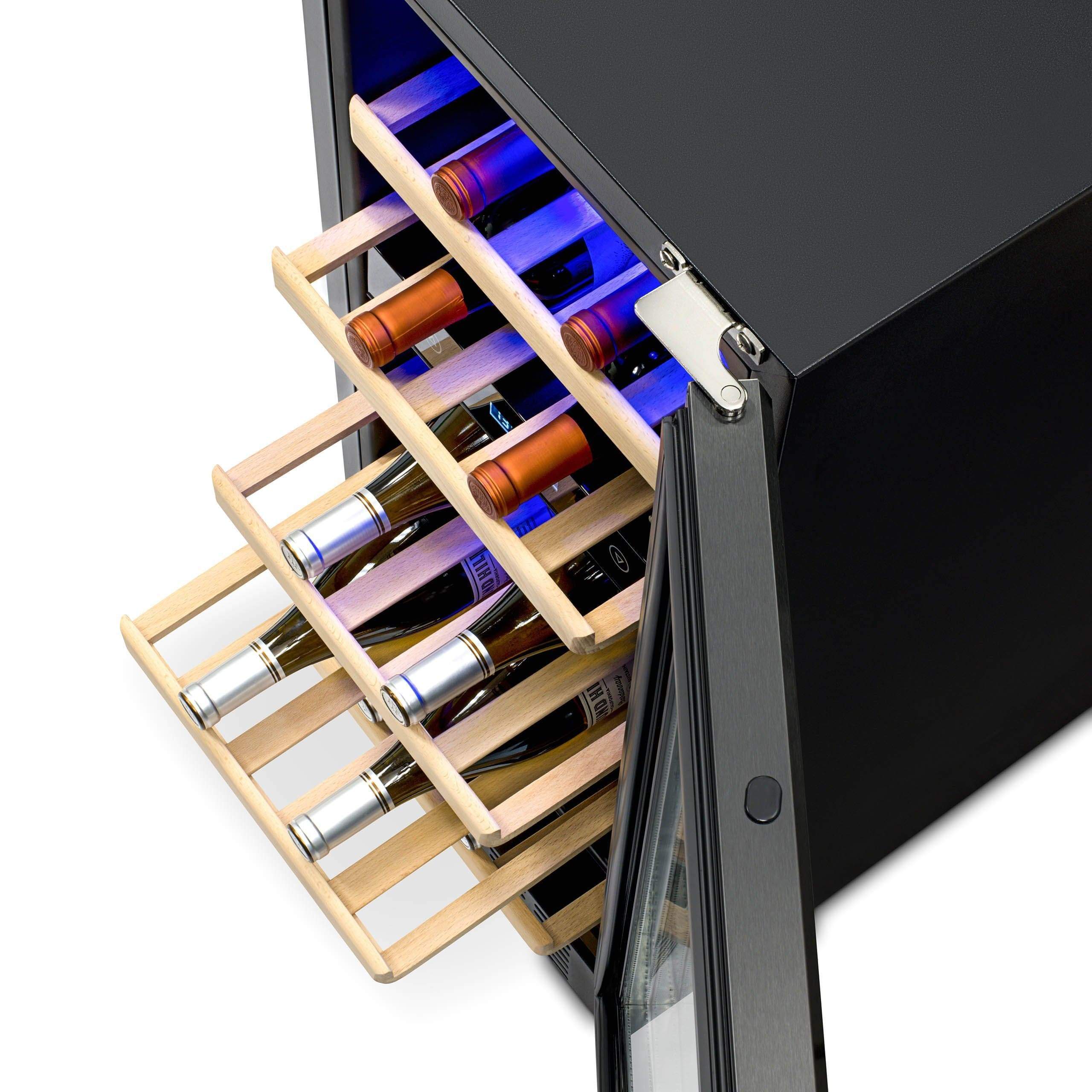 NewAir 15” Wide Stainless Steel 29 Bottle Dual Zone Wine Refrigerator NWC029BS00