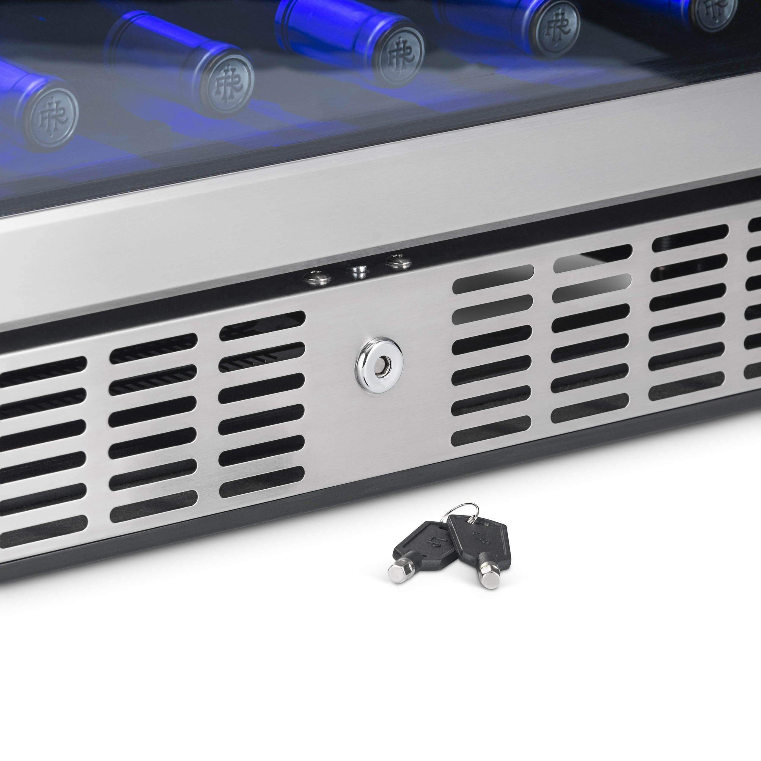 NewAir 24” Wide Built-in 20 Bottle and 70 Cans Dual Zone Wine and Beverage Fridge AWB-400DB