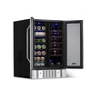 Image of NewAir 24” Wide Built-in 18 Bottle and 58 Cans Dual Zone Wine and Beverage Fridge AWB-360DB