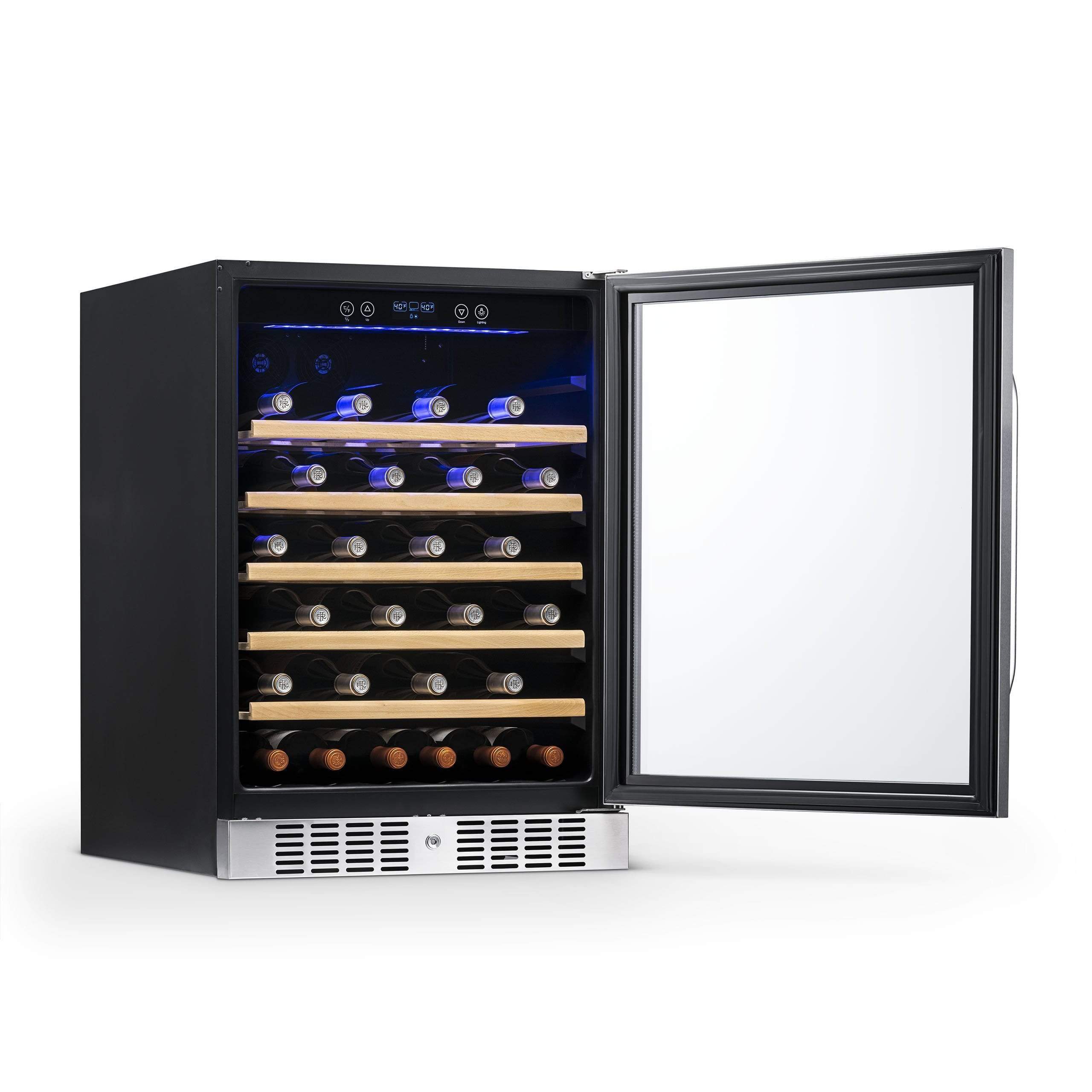 NewAir 24" Wide Built-In 52 Bottle Single Zone Wine Refrigerator AWR-520SB