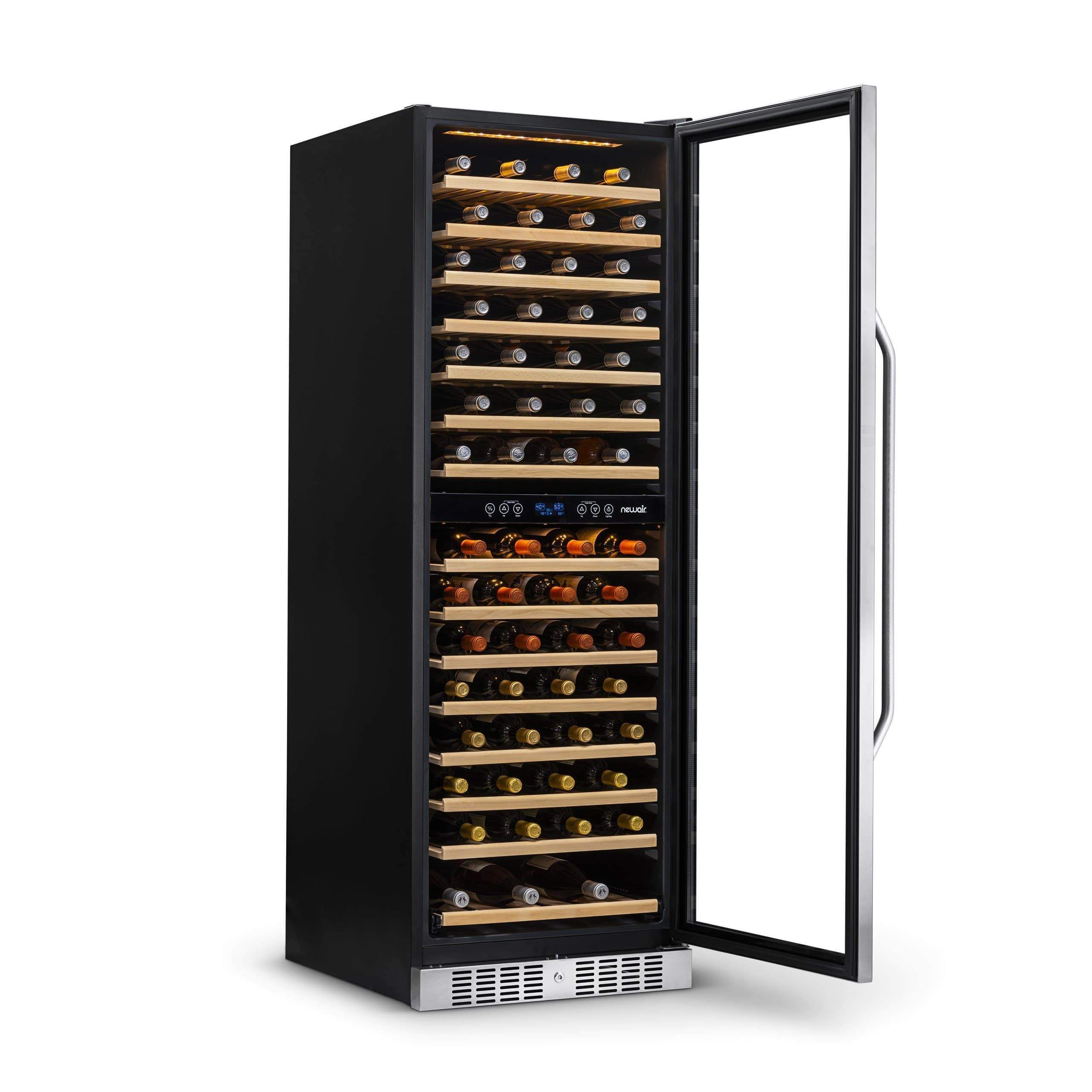 NewAir 27” Wide Built-in 160 Bottle Dual Zone Wine Refrigerator AWR-1600DB