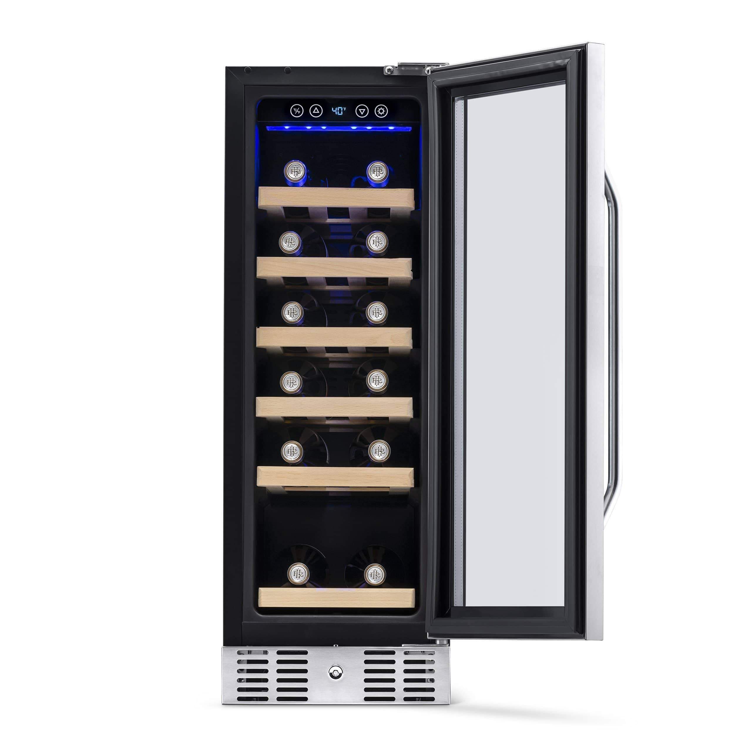 NewAir 12" Wide 19 Bottle Dual Zone Wine Refrigerator AWR-190SB