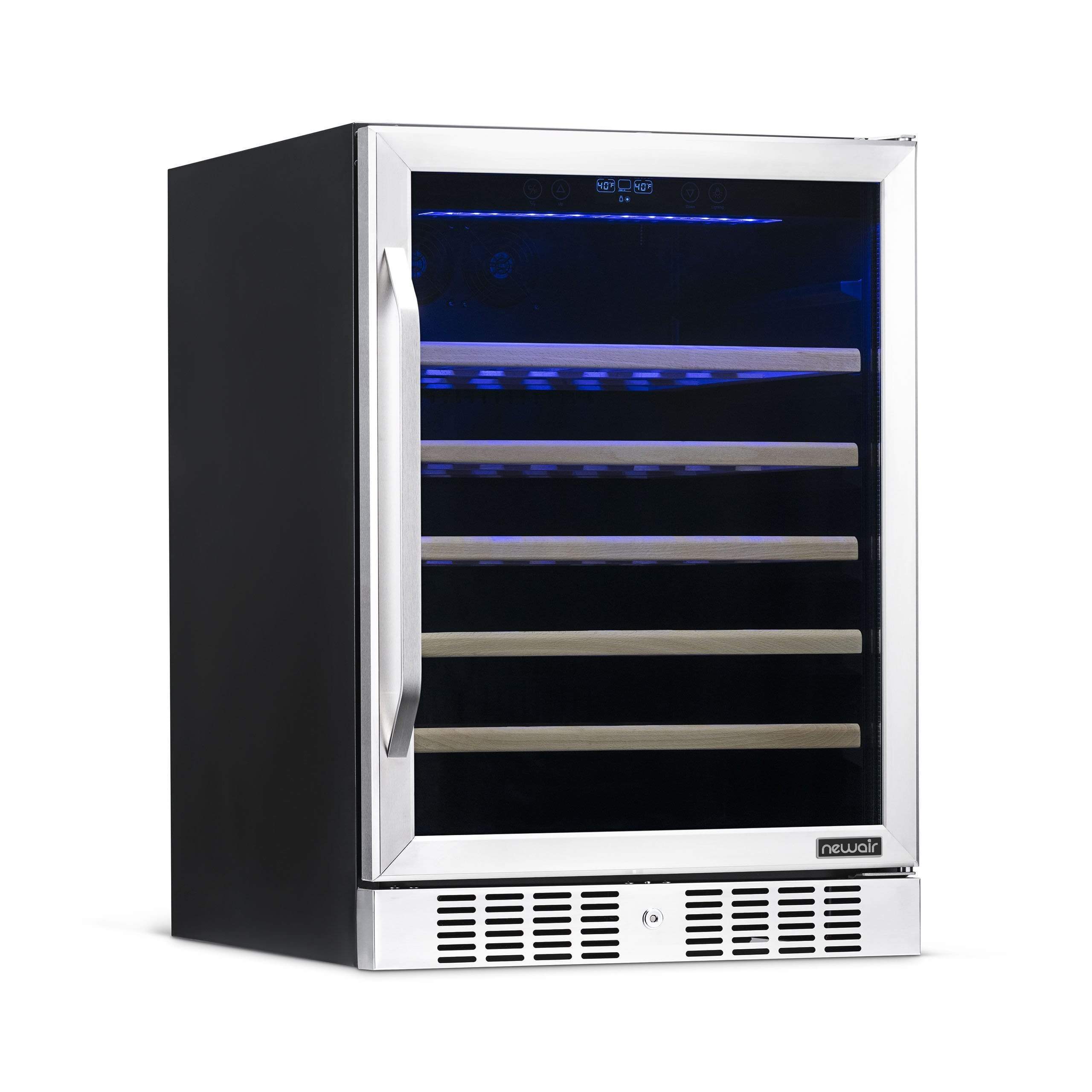 NewAir 24" Wide Built-In 52 Bottle Single Zone Wine Refrigerator AWR-520SB