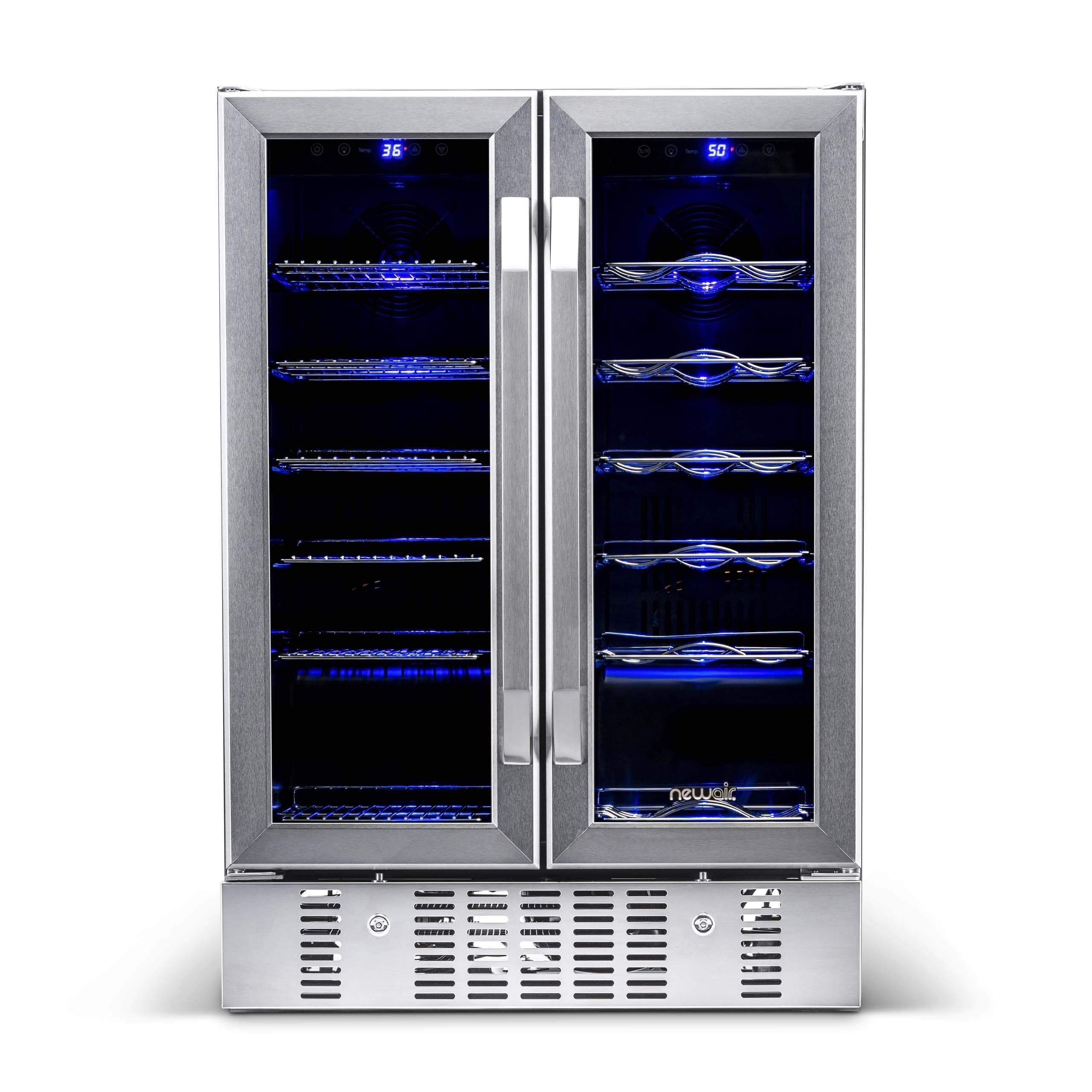 NewAir 24” Wide Built-in 18 Bottle and 58 Cans Dual Zone Wine and Beverage Fridge AWB-360DB