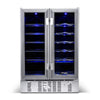 Image of NewAir 24” Wide Built-in 18 Bottle and 58 Cans Dual Zone Wine and Beverage Fridge AWB-360DB