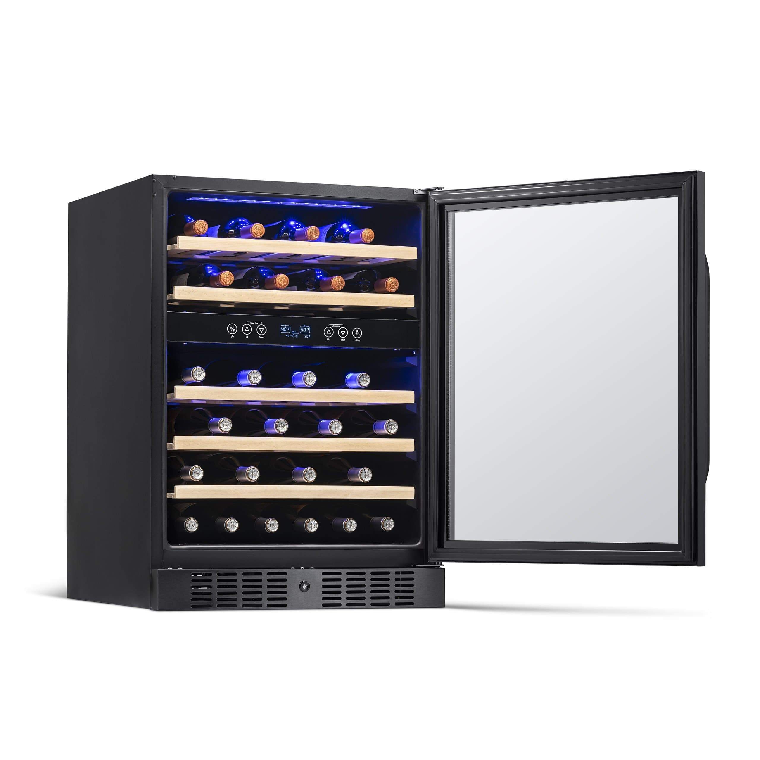 NewAir 24” Wide Built-in 46 Bottle Dual Zone Wine Refrigerator NWC046BS00