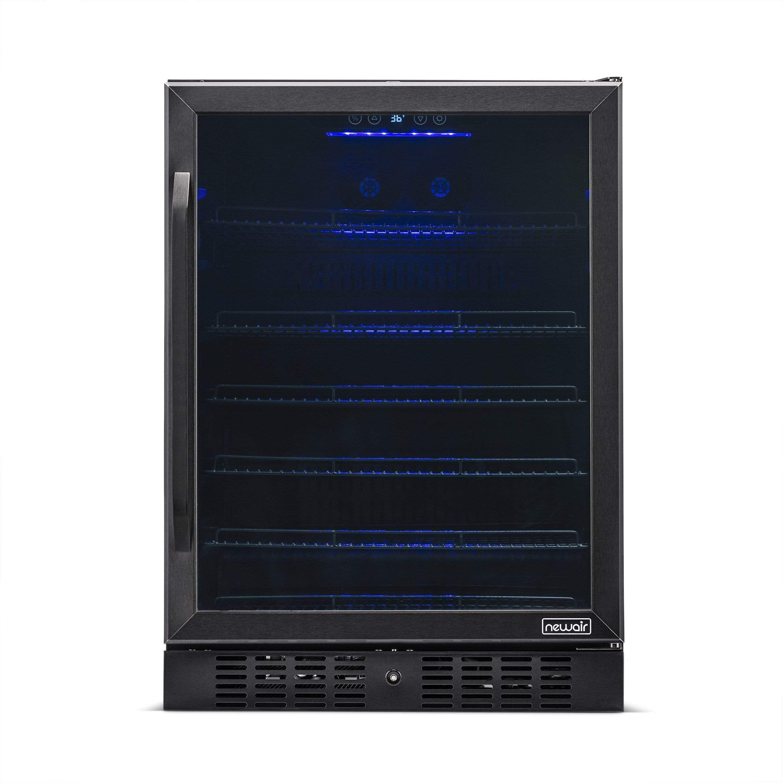 NewAir 24” Wide Built-in Stainless Steel 177 Can Beverage Fridge NBC177BS00