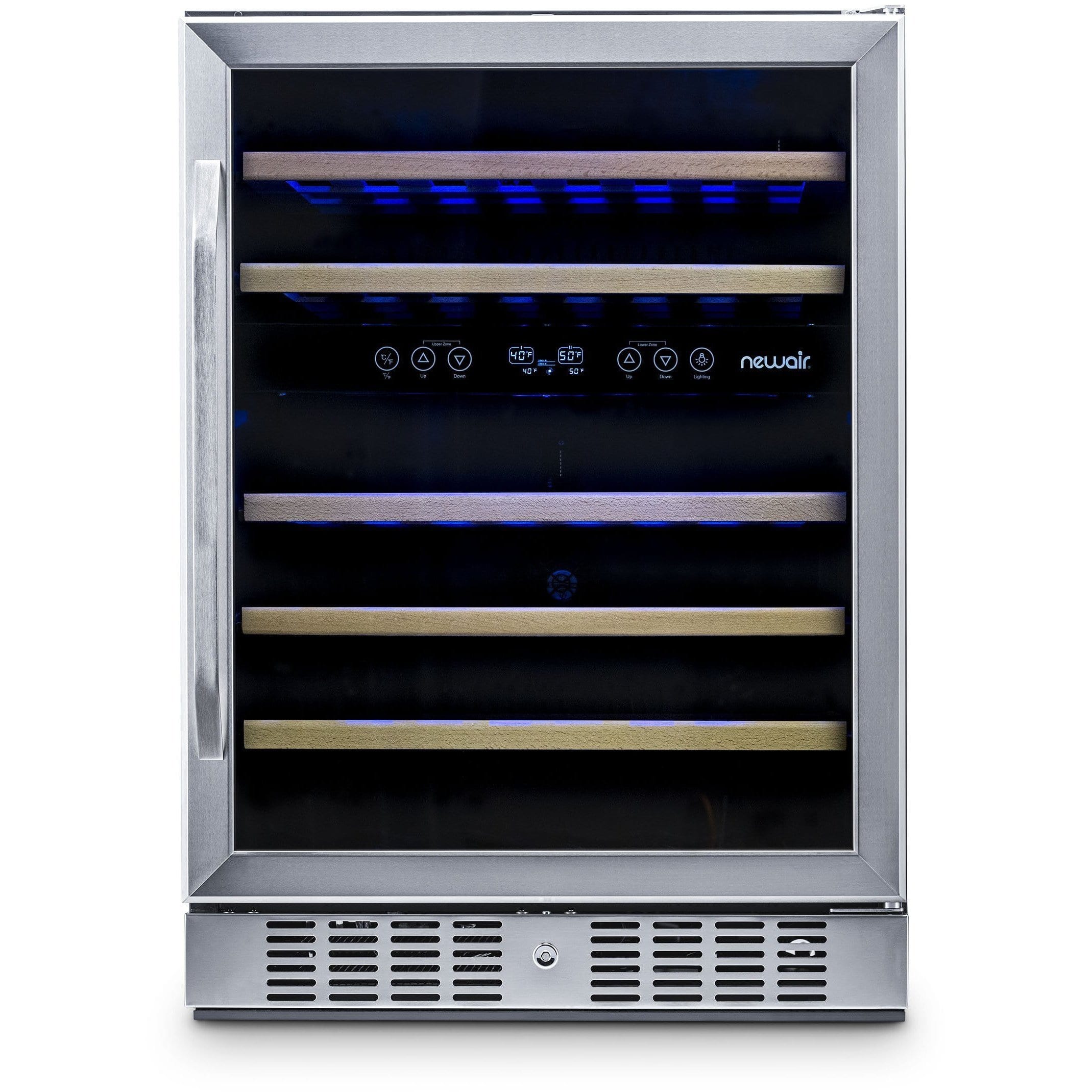 NewAir 24” Wide Built-in 46 Bottle Dual Zone Wine Refrigerator AWR-460DB