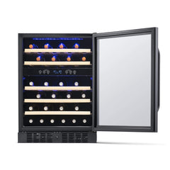 NewAir 24” Wide Built-in 46 Bottle Dual Zone Wine Refrigerator NWC046BS00