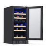 Image of NewAir 15” Wide Stainless Steel 29 Bottle Dual Zone Wine Refrigerator NWC029BS00