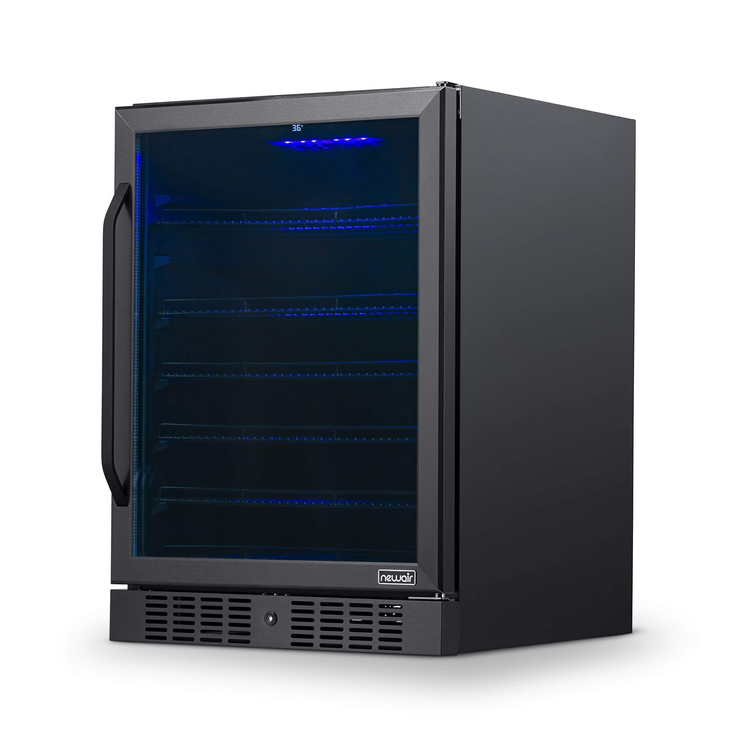 NewAir 24” Wide Built-in Stainless Steel 177 Can Beverage Fridge NBC177BS00