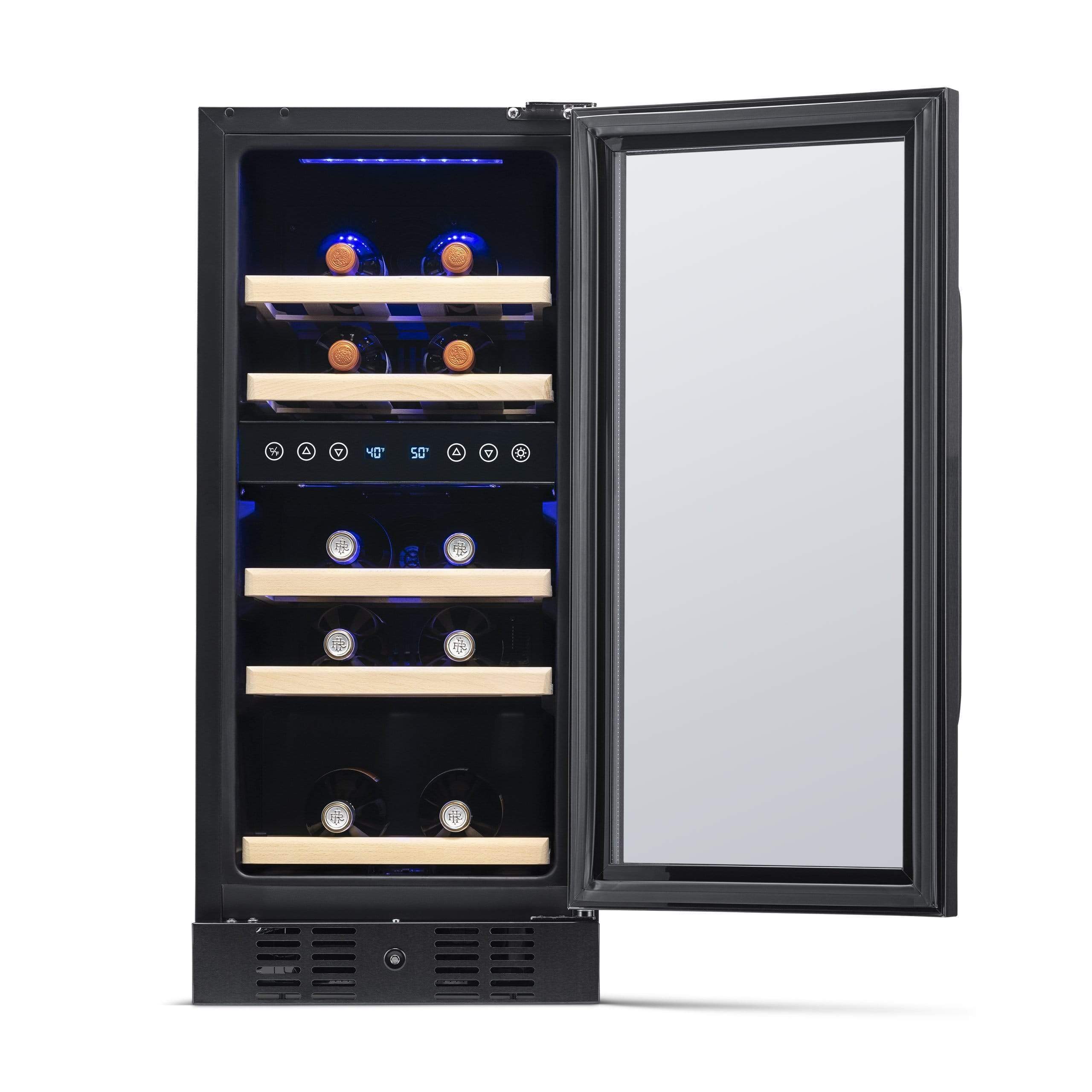 NewAir 15” Wide Stainless Steel 29 Bottle Dual Zone Wine Refrigerator NWC029BS00