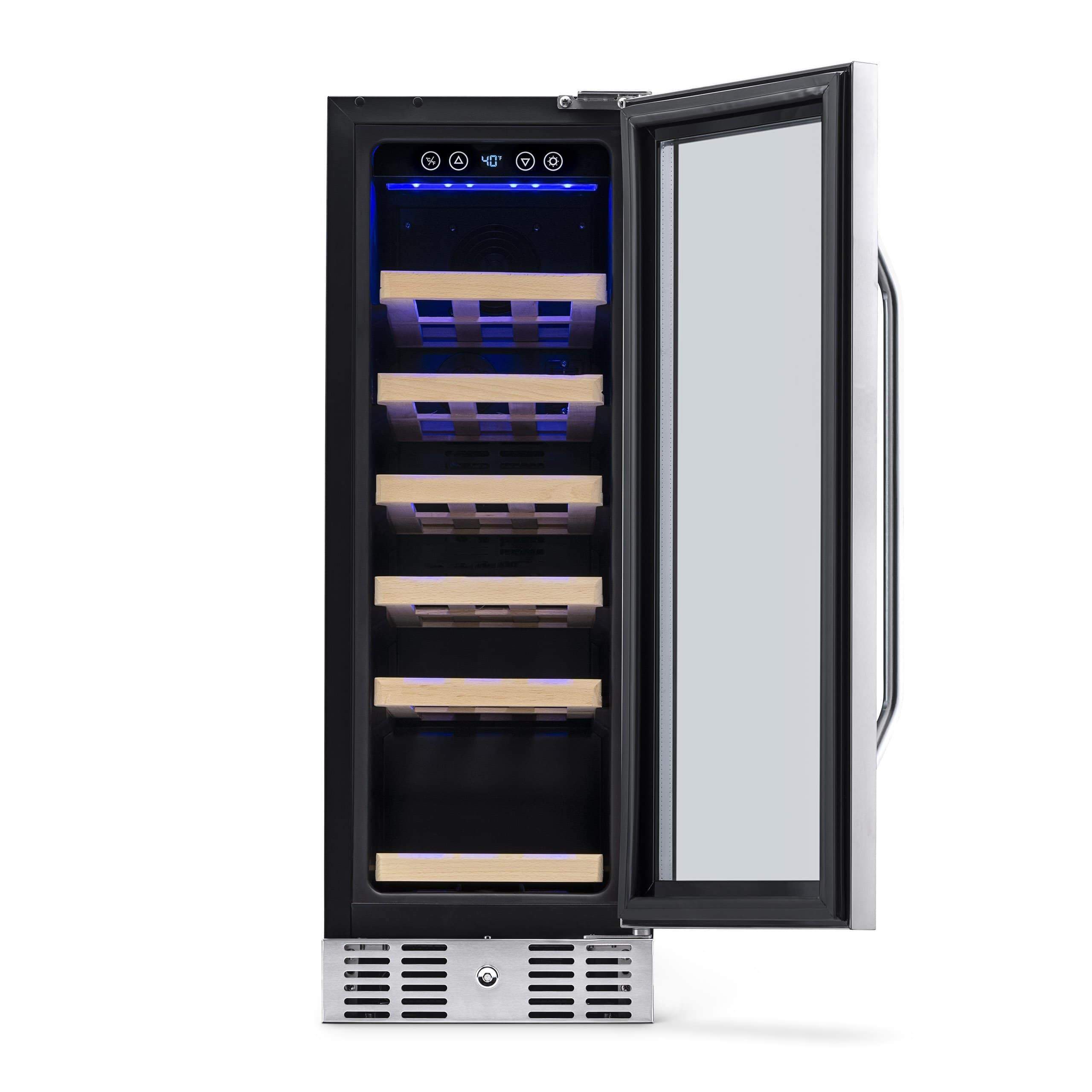 NewAir 12" Wide 19 Bottle Dual Zone Wine Refrigerator AWR-190SB