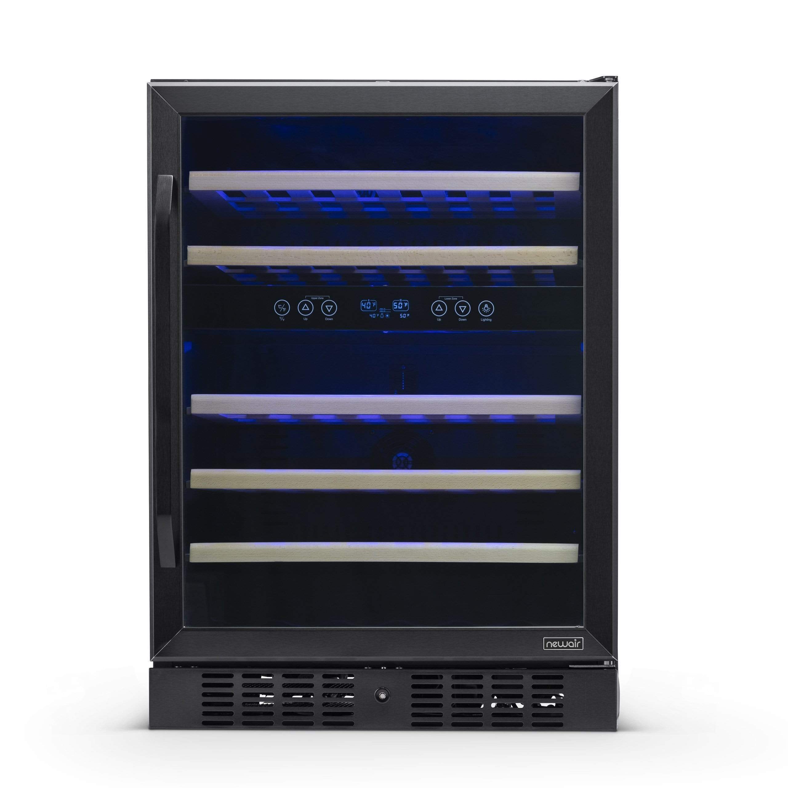 NewAir 24” Wide Built-in 46 Bottle Dual Zone Wine Refrigerator NWC046BS00