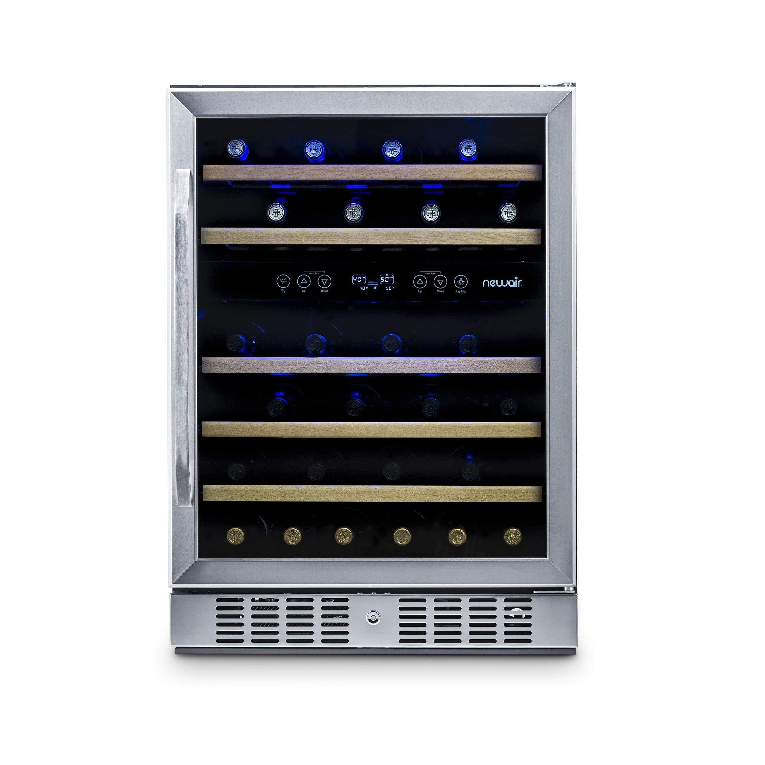 NewAir 24” Wide Built-in 46 Bottle Dual Zone Wine Refrigerator AWR-460DB